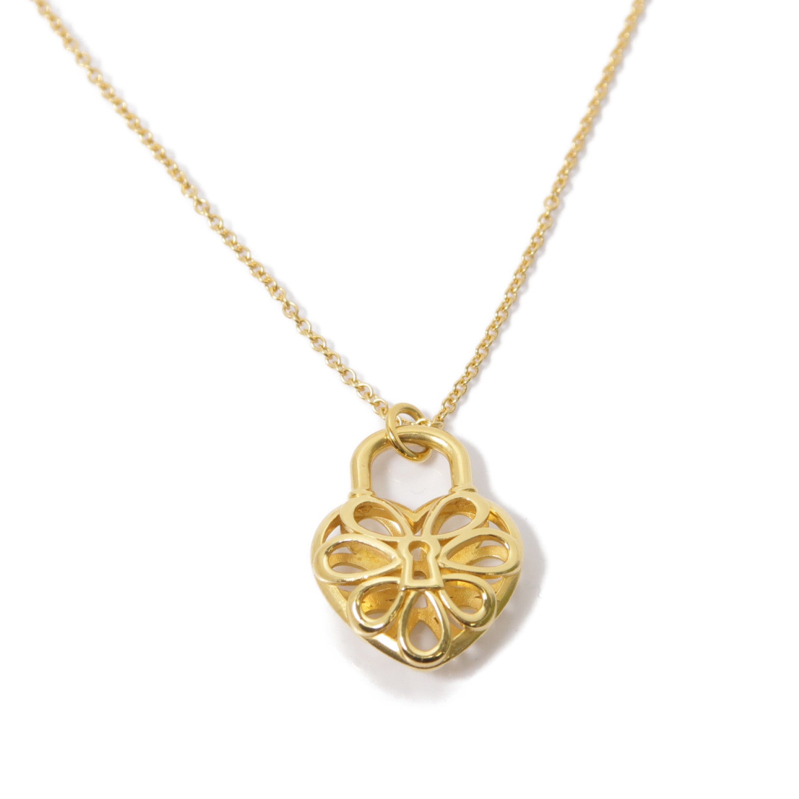 TIFFANY＆CO 18K黃金HeartLock Necklace項鍊