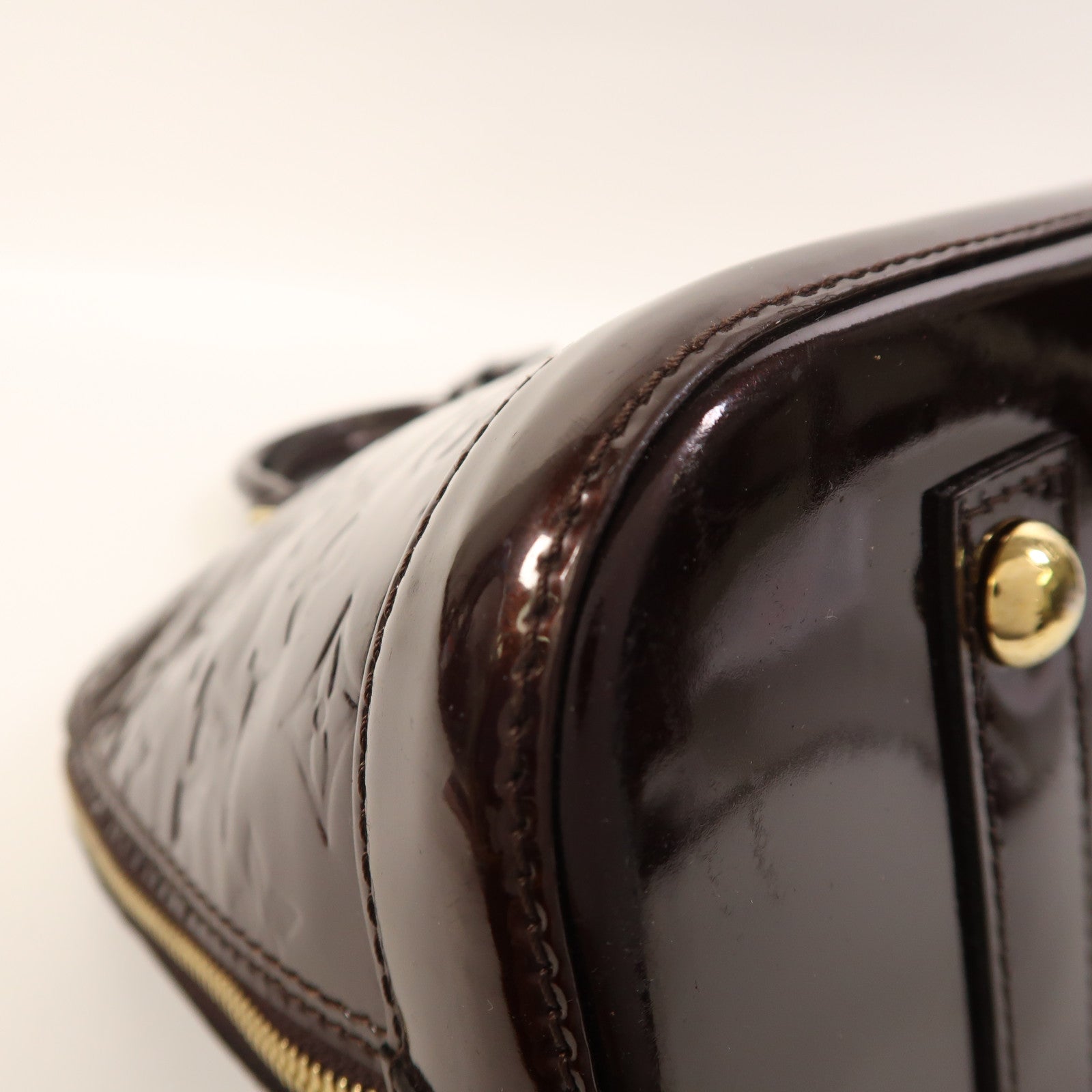 LOUIS VUITTON Monogram Vernis Alma PM金扣手挽袋