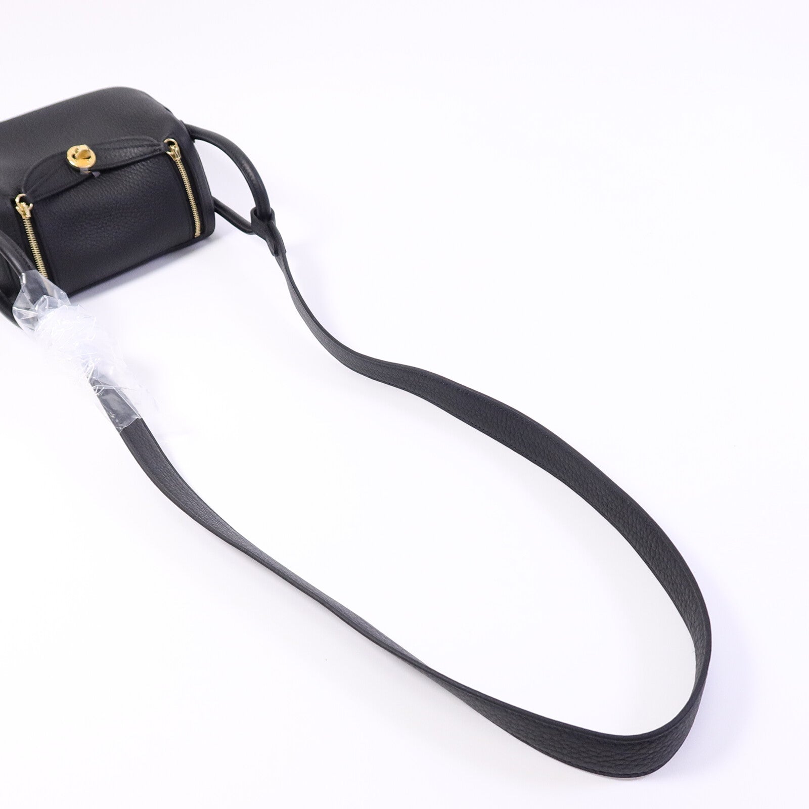 HERMES Clemence皮革Mini Lindy手挽肩背兩用袋Noir