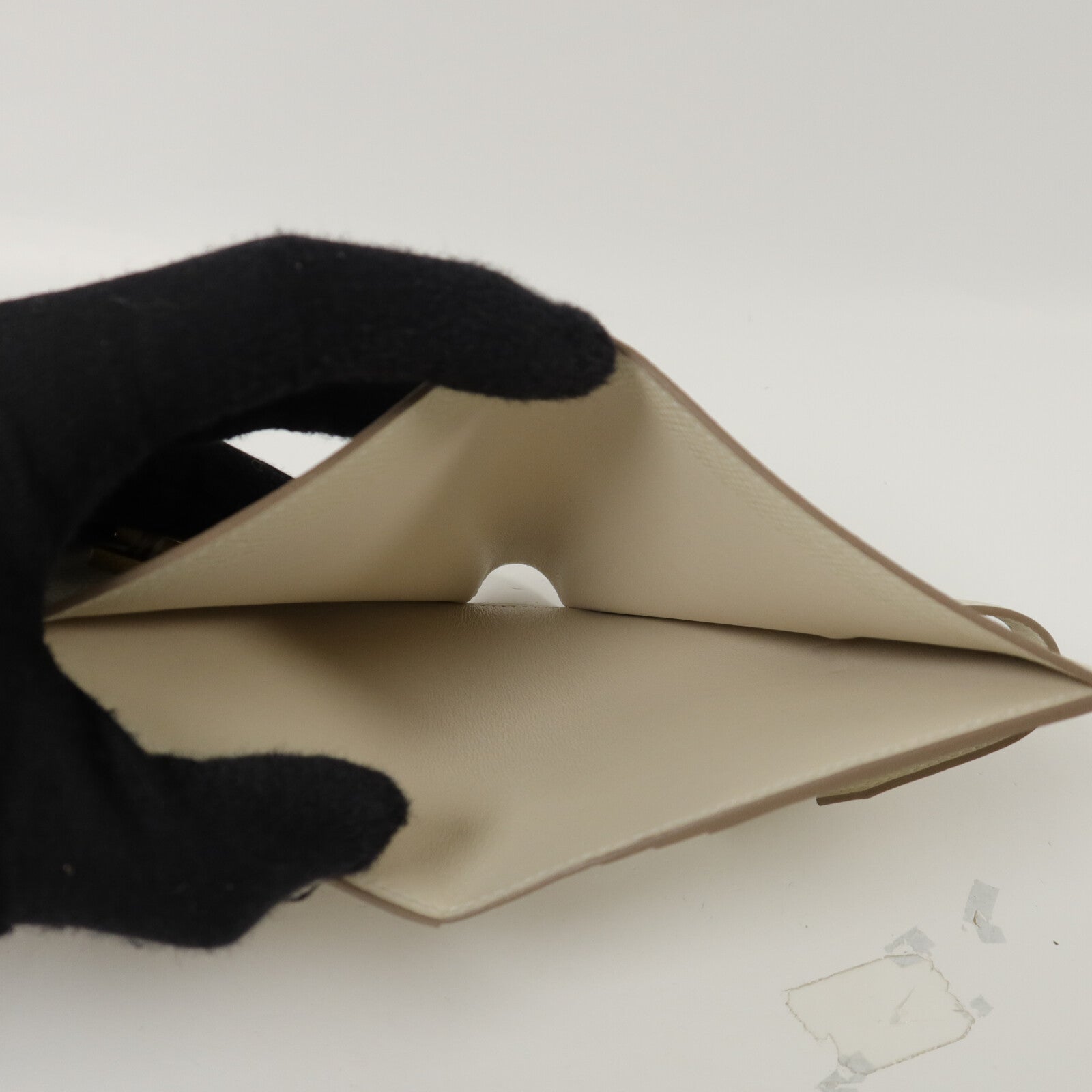 HERMES Epsom皮革Bearn Compact Wallet錢包Craie