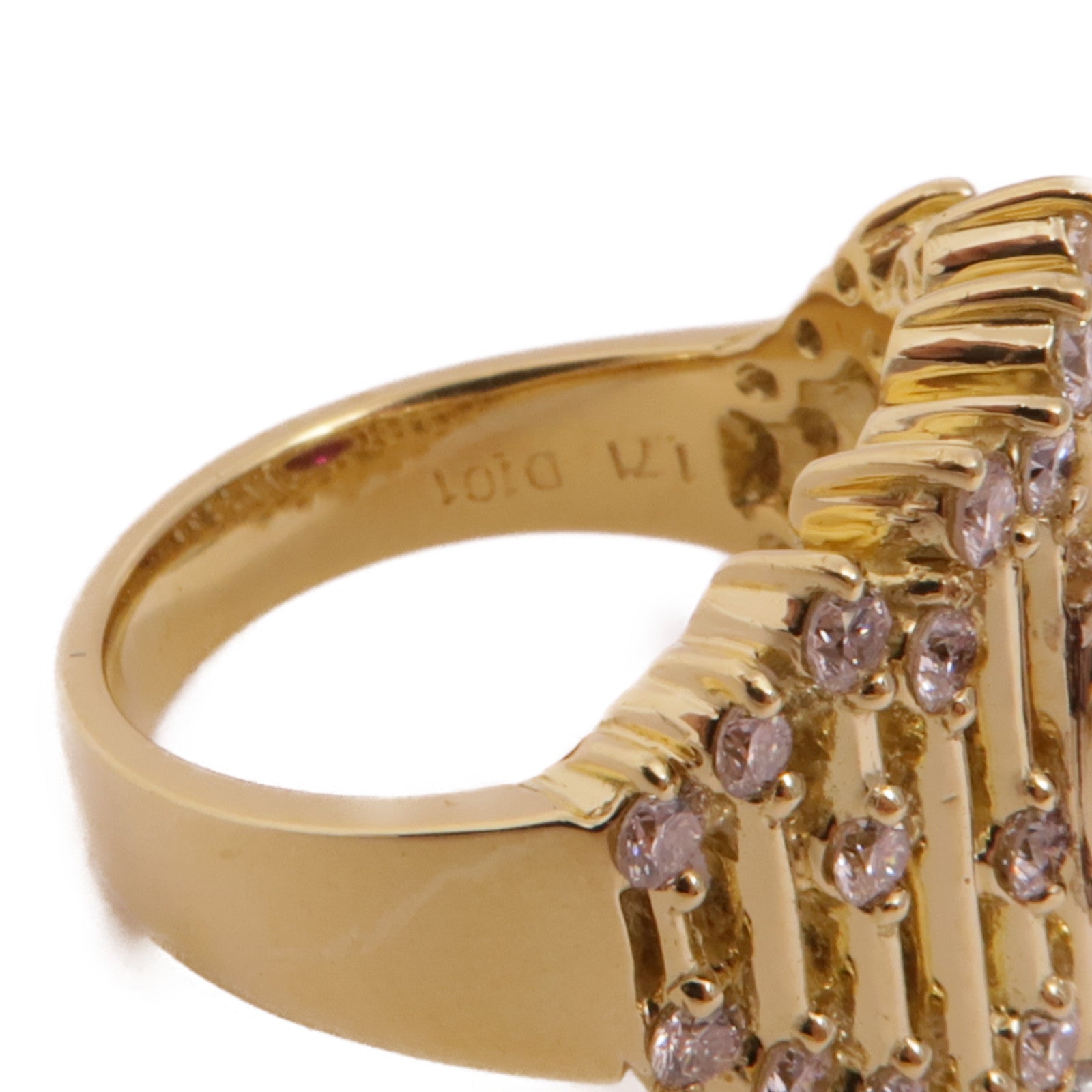 JEWELRY 【激減優惠】18K黃金Ruby Diamond Ring紅寶石/鑽石戒指US#5.5