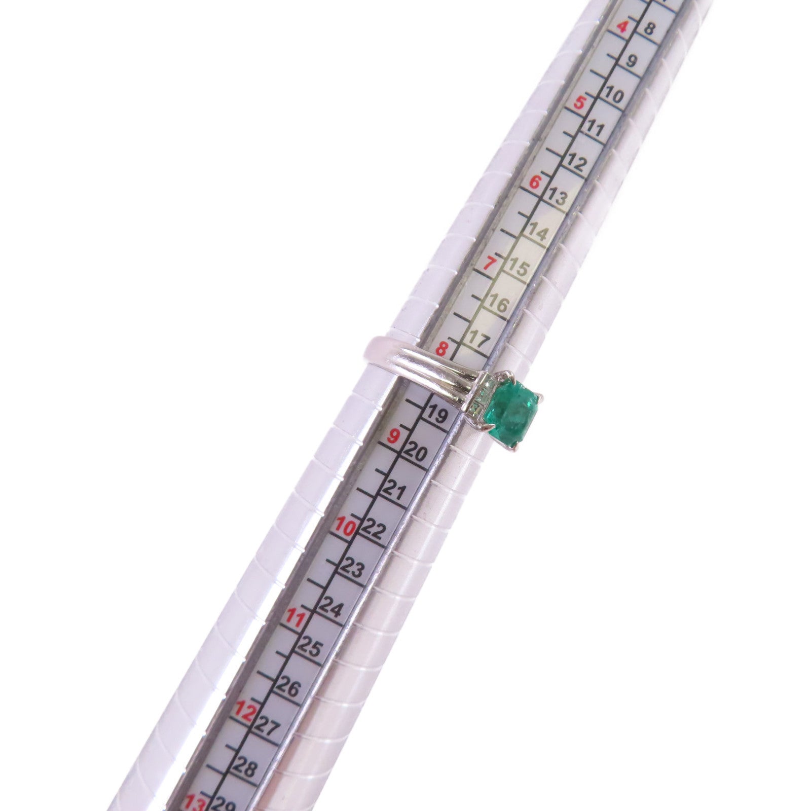 JEWELRY 【激減優惠】PT900鉑金/1.34ct綠寶石/0.19ct鑽石Emerald Diamond Ring戒指US#8.25