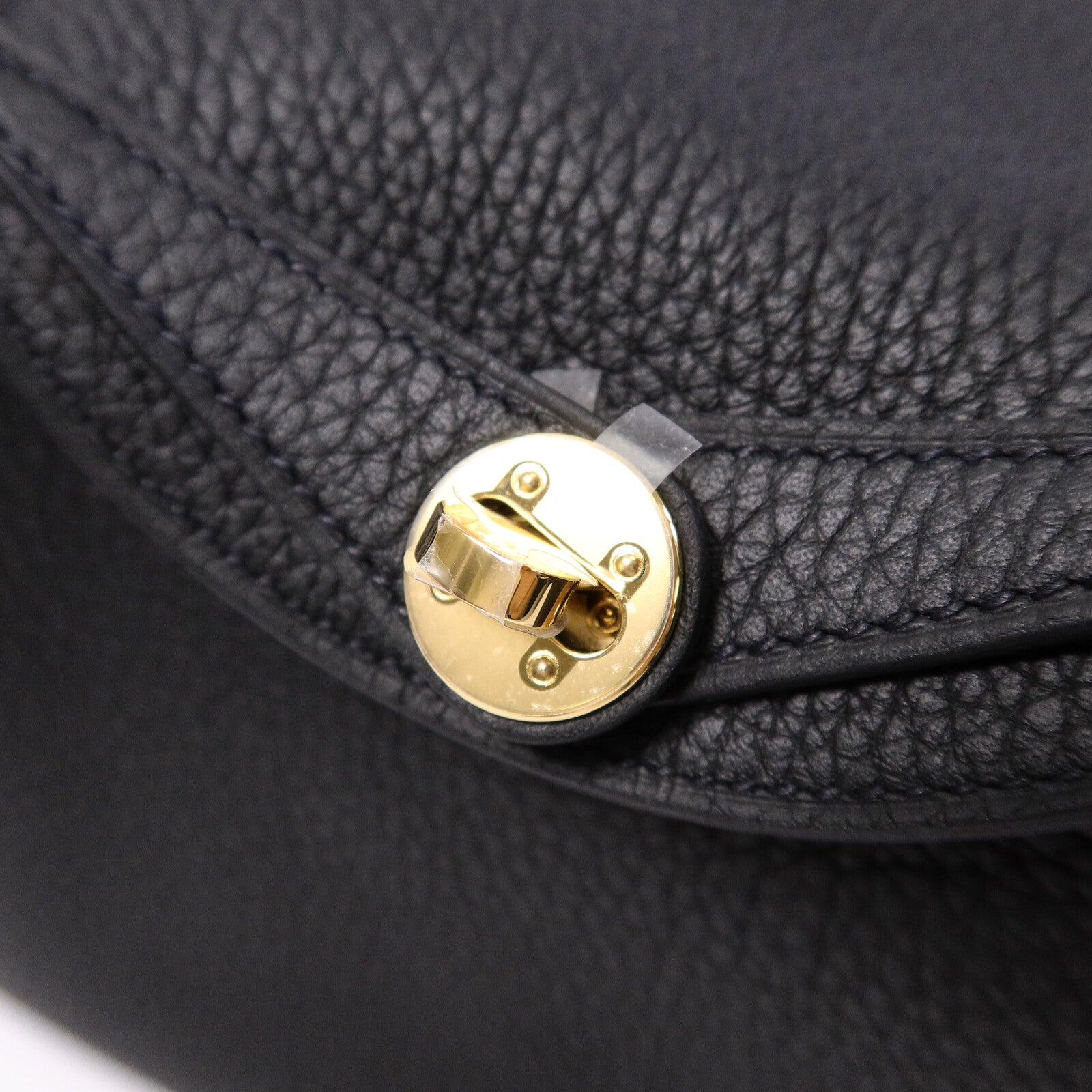 HERMES Clemence皮革Mini Lindy手挽肩背兩用袋Noir