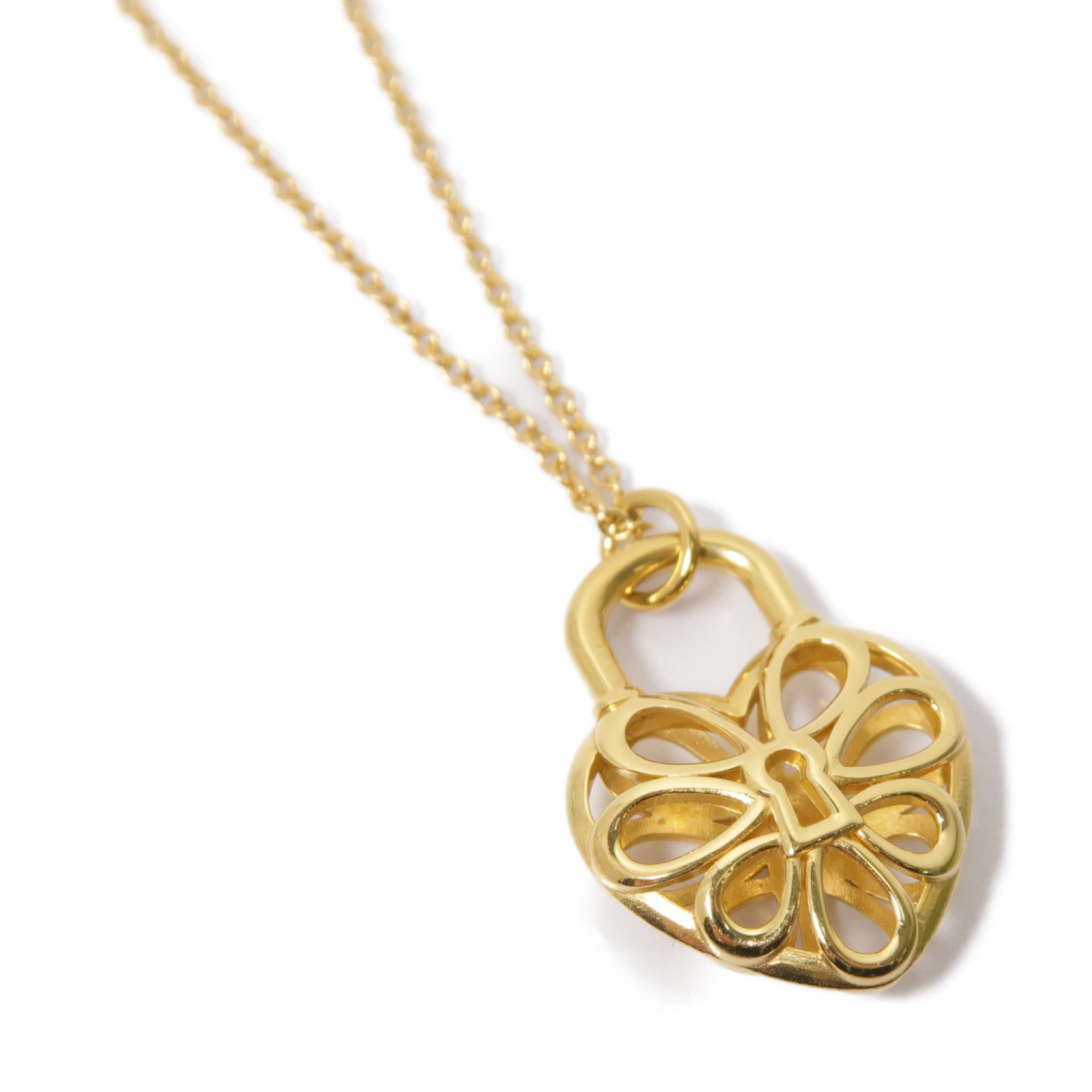 TIFFANY＆CO 18K黃金HeartLock Necklace項鍊