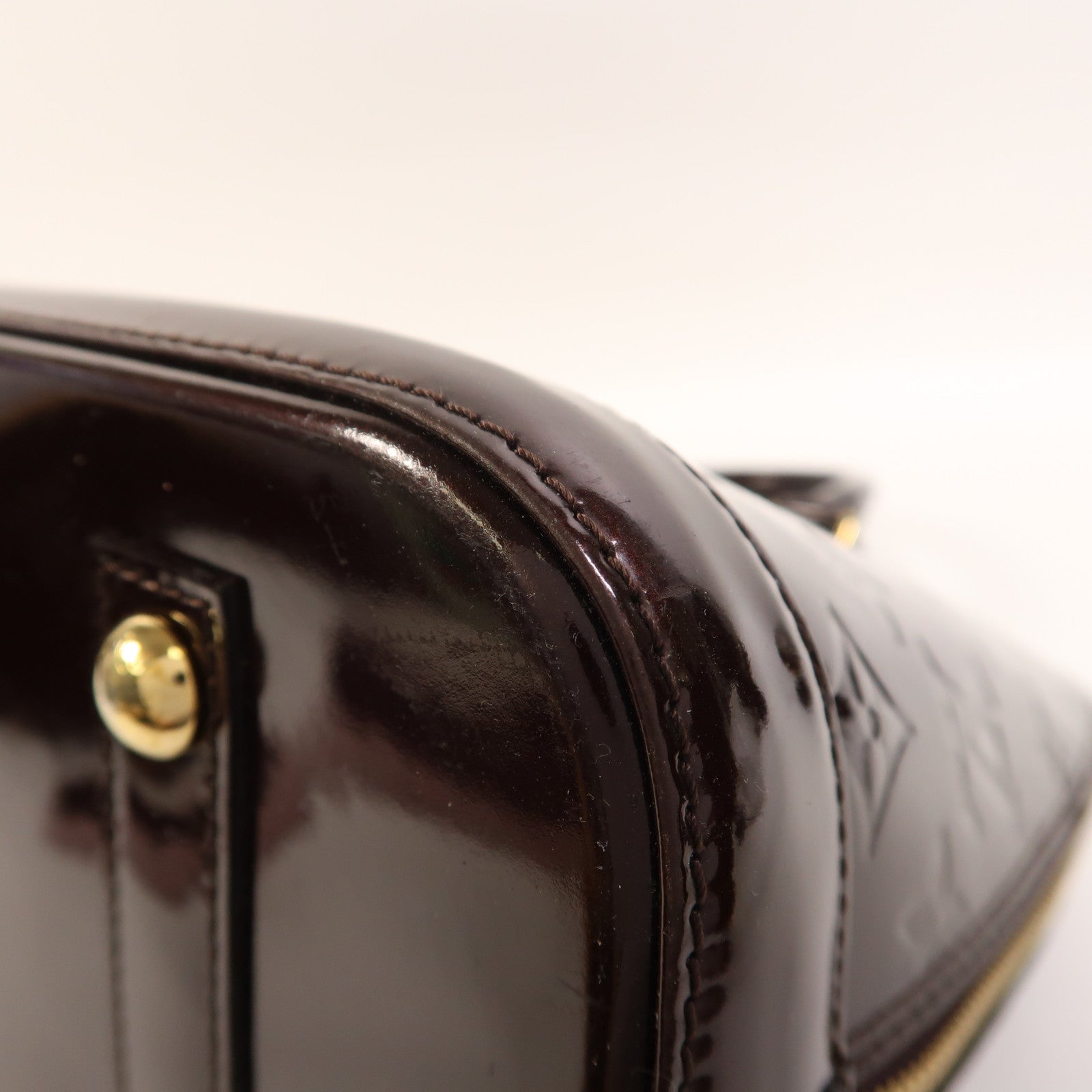 LOUIS VUITTON Monogram Vernis Alma PM金扣手挽袋