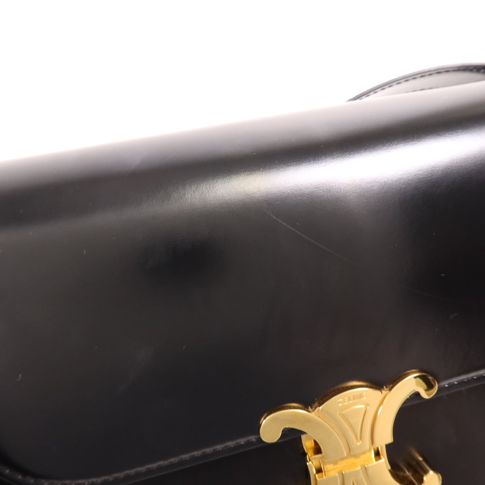 CELINE 牛皮皮革Triomphe金扣肩背袋