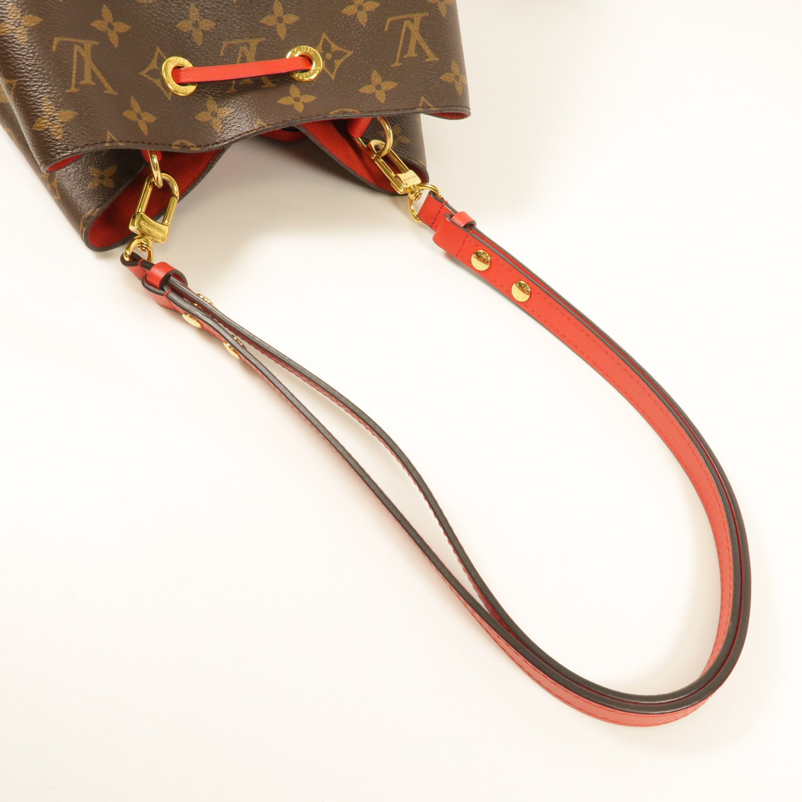 LOUIS VUITTON Monogram Neo Noe Bucket Bag金扣肩背袋Coquelicot/紅色