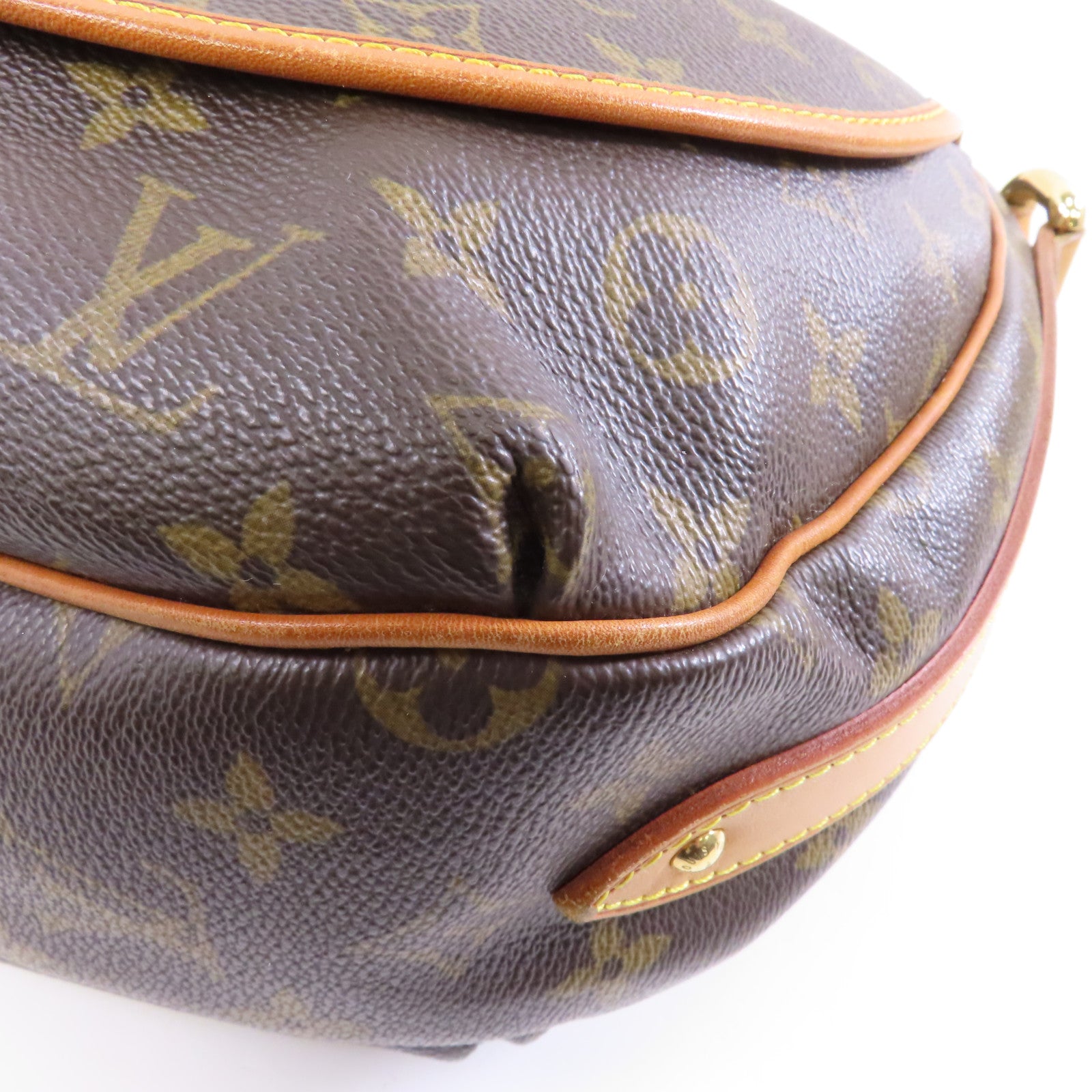 LOUIS VUITTON Monogram Mini Croisette Tulum PM金扣肩背袋啡色