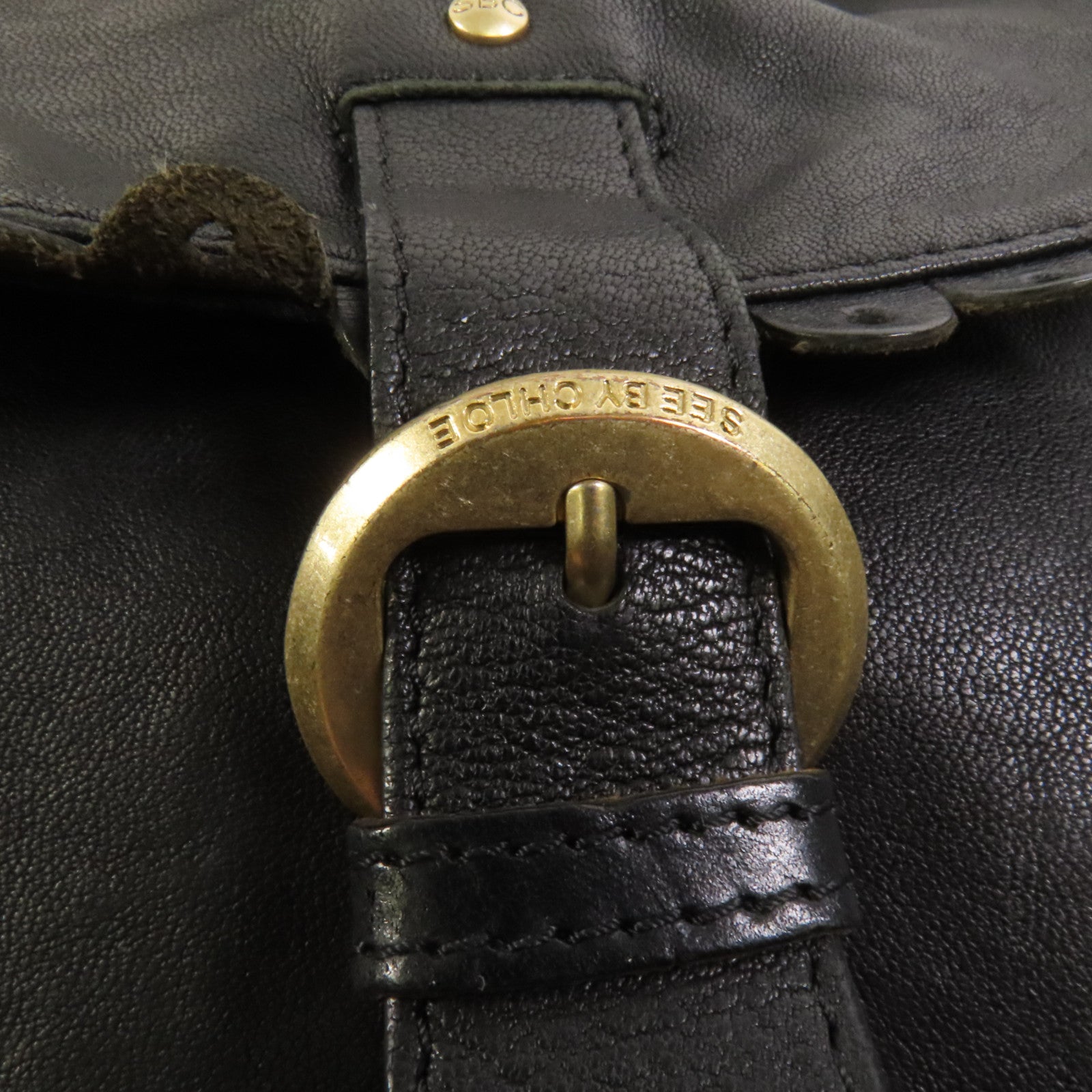 SEE BY CHLOE 羊皮皮革Poya Satchel Shoulder Bag金扣手挽肩背兩用袋