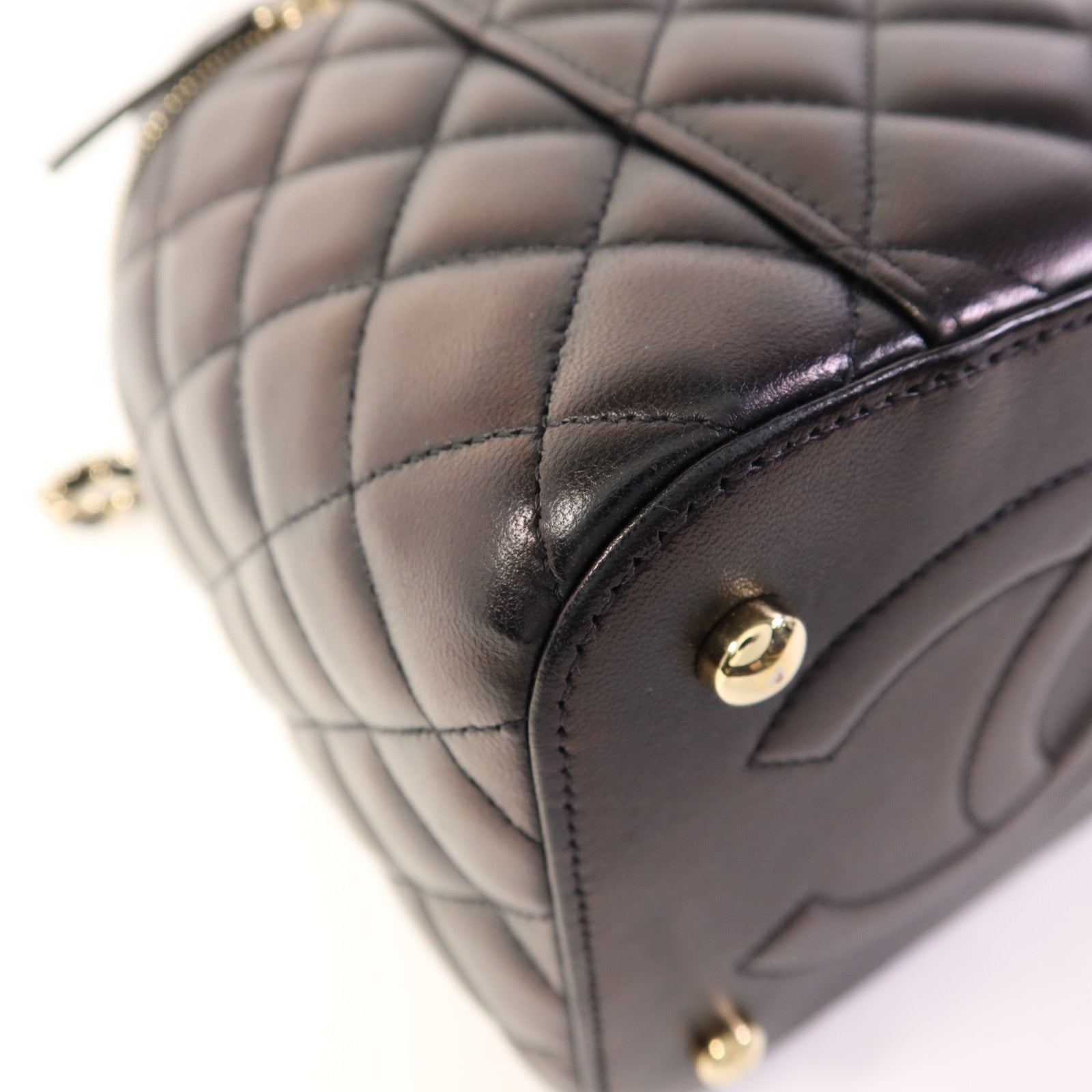 CHANEL 羊皮皮革Vanity Case金扣手挽肩背兩用袋