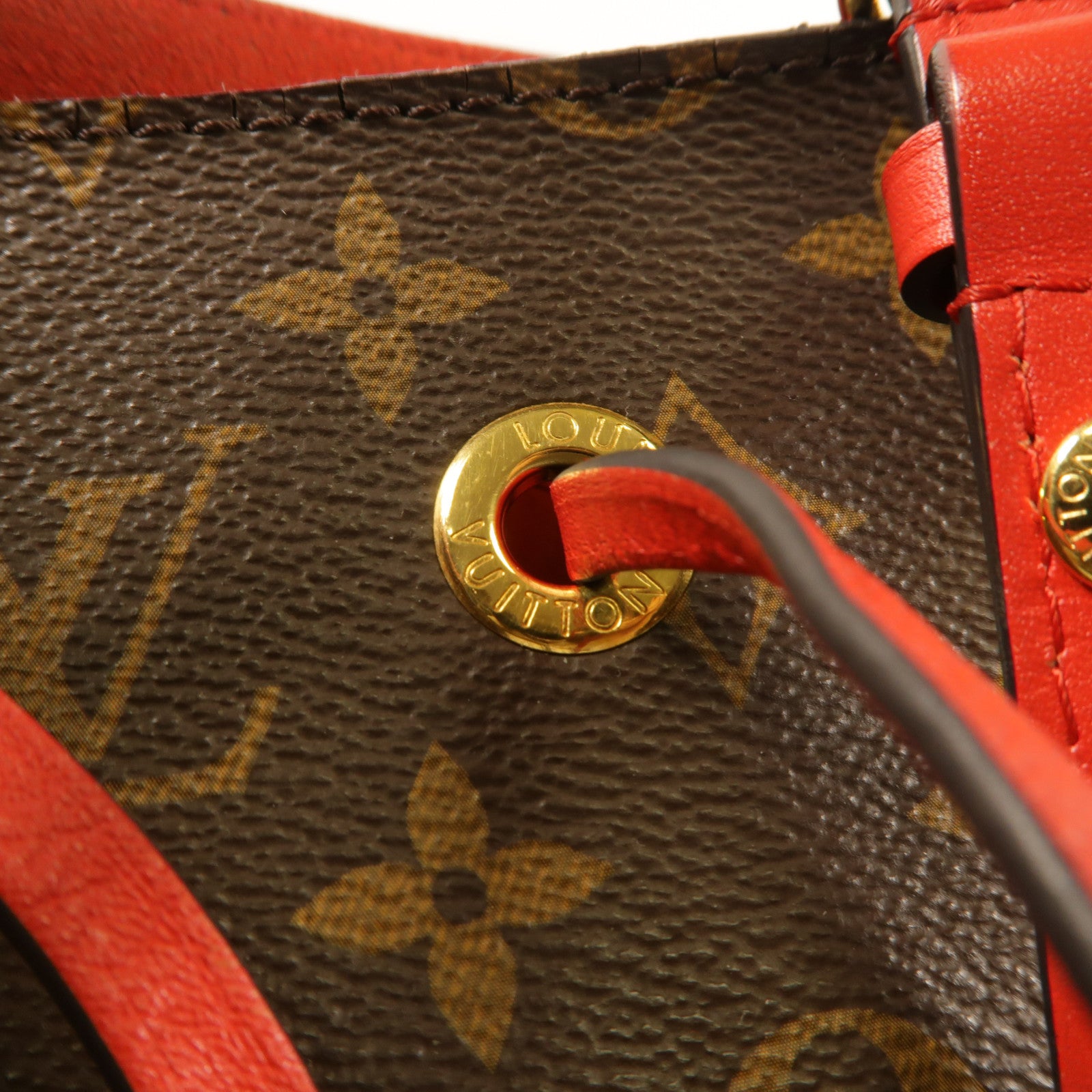 LOUIS VUITTON GHW Neo Noe Bucket Bag Shoulder Handbag M44021 Monogram Coquelicot