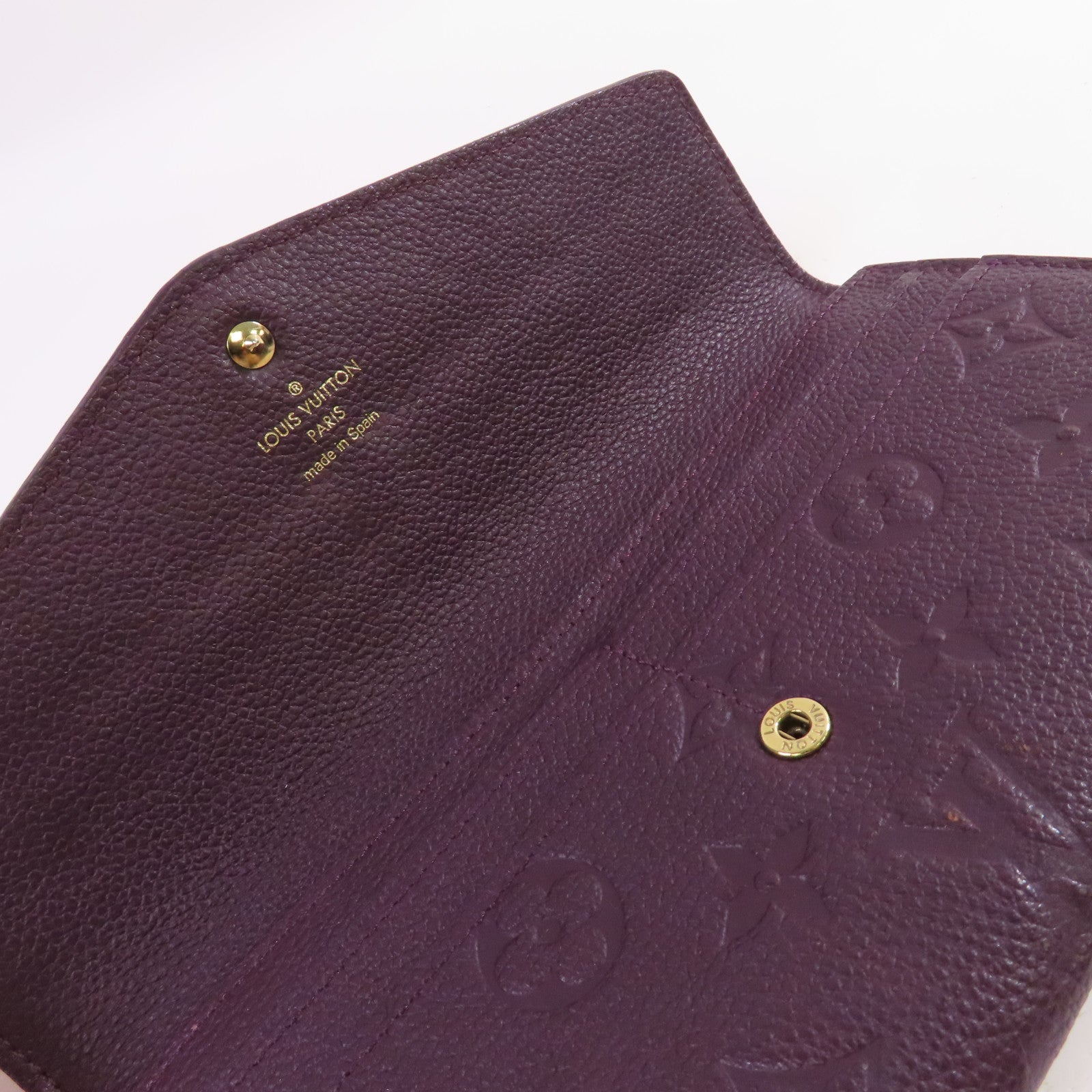 LOUIS VUITTON Monogram Empreinte Portefeuille Curieuse Long Wallet金扣長錢包紫色