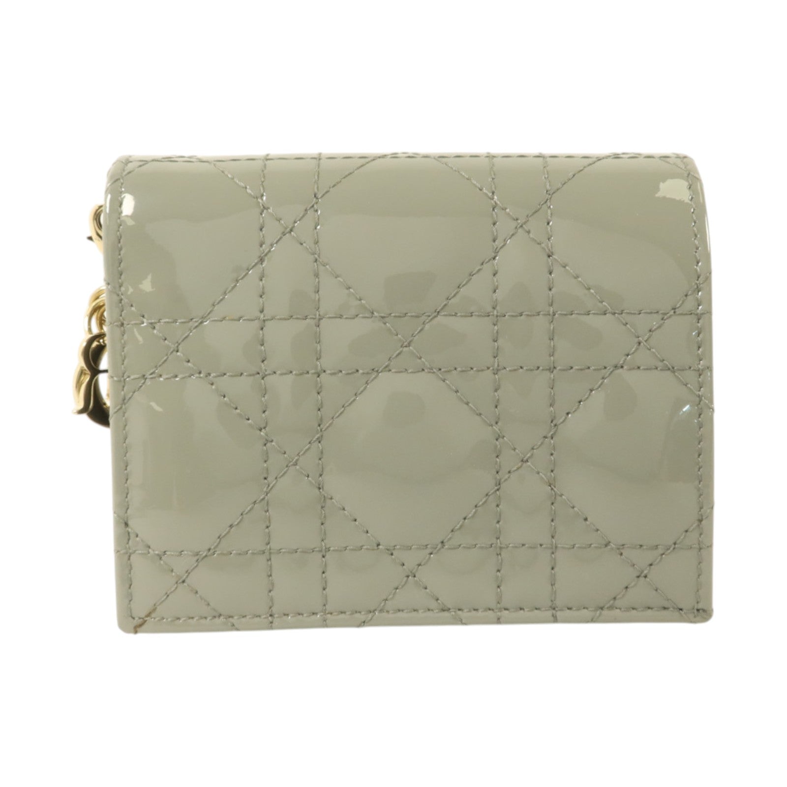 Dior 漆皮皮革Gardenia Wallet金扣錢包