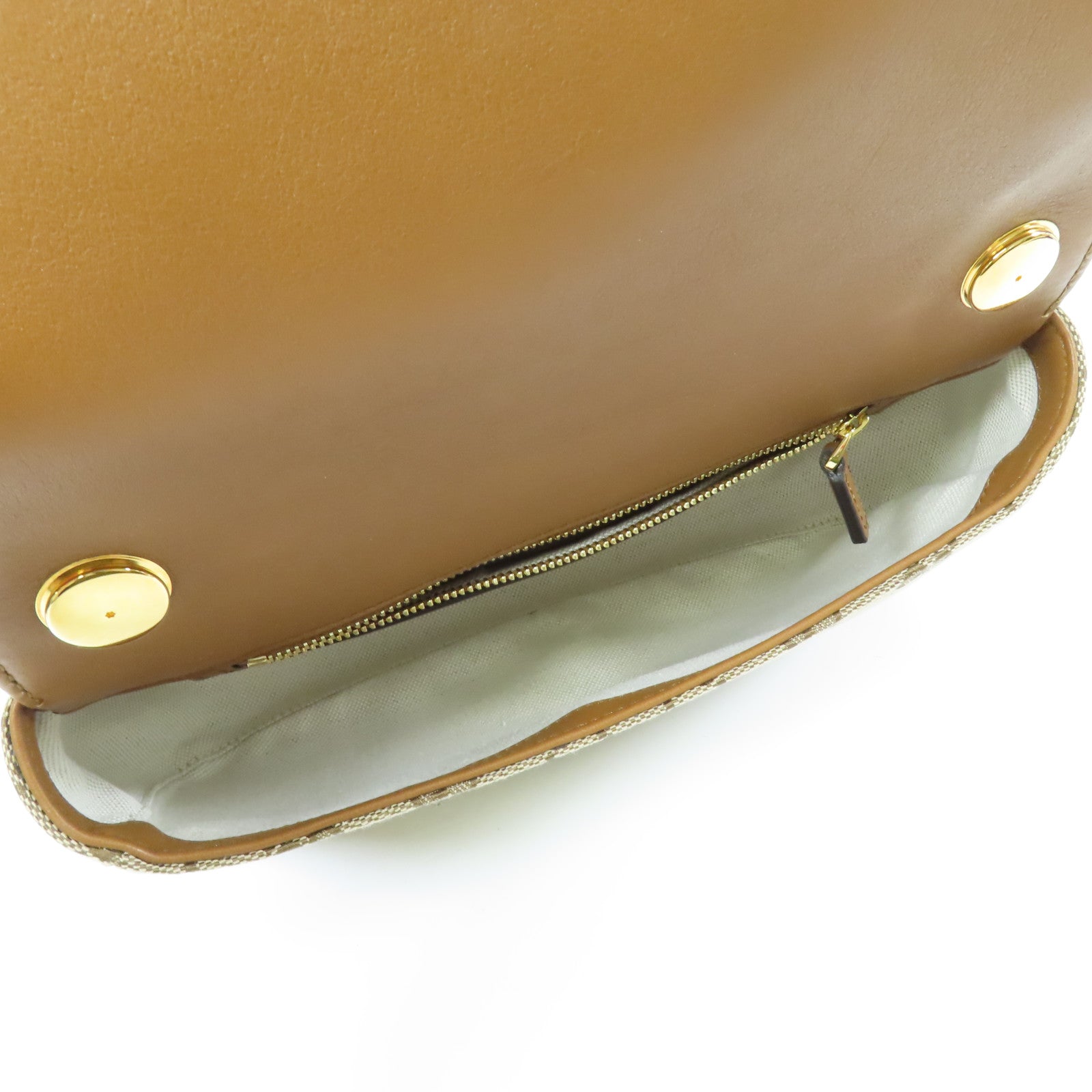 GUCCI 帆布Medium Blondie金扣手挽袋