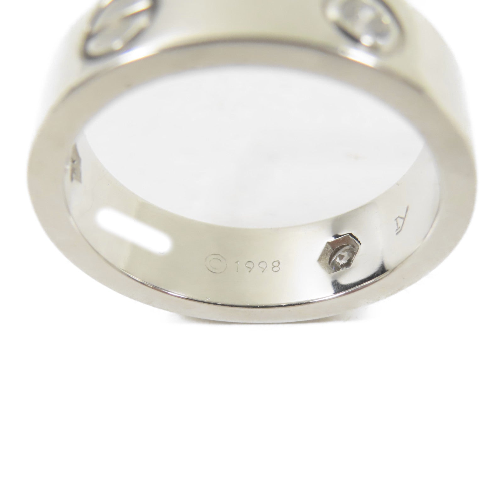 CARTIER 18K白金Love Ring 3 Diamonds鑽石戒指Cartier#54/US#6.75