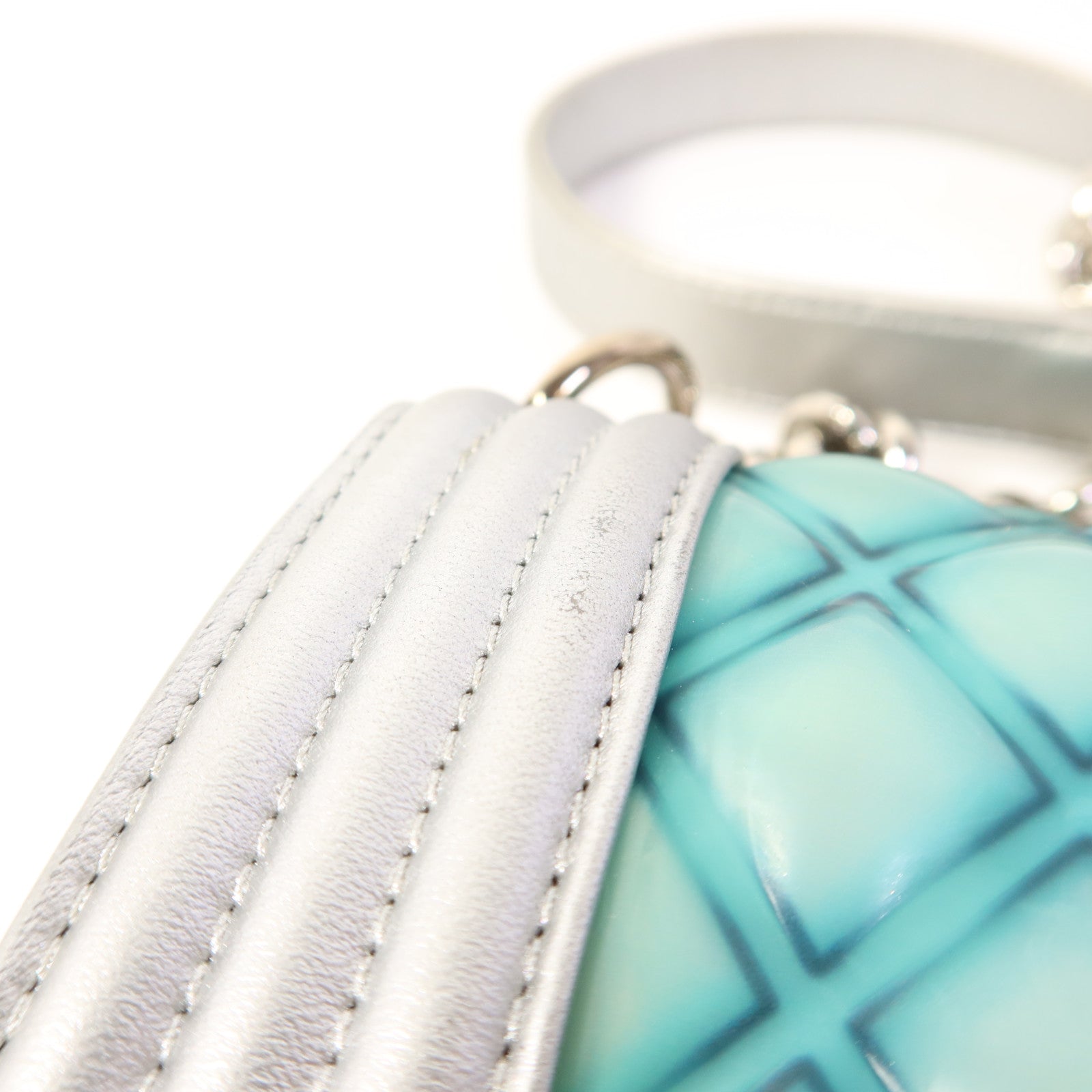 CHANEL 牛皮皮革/PVC Boy 20銀扣鏈帶肩背袋