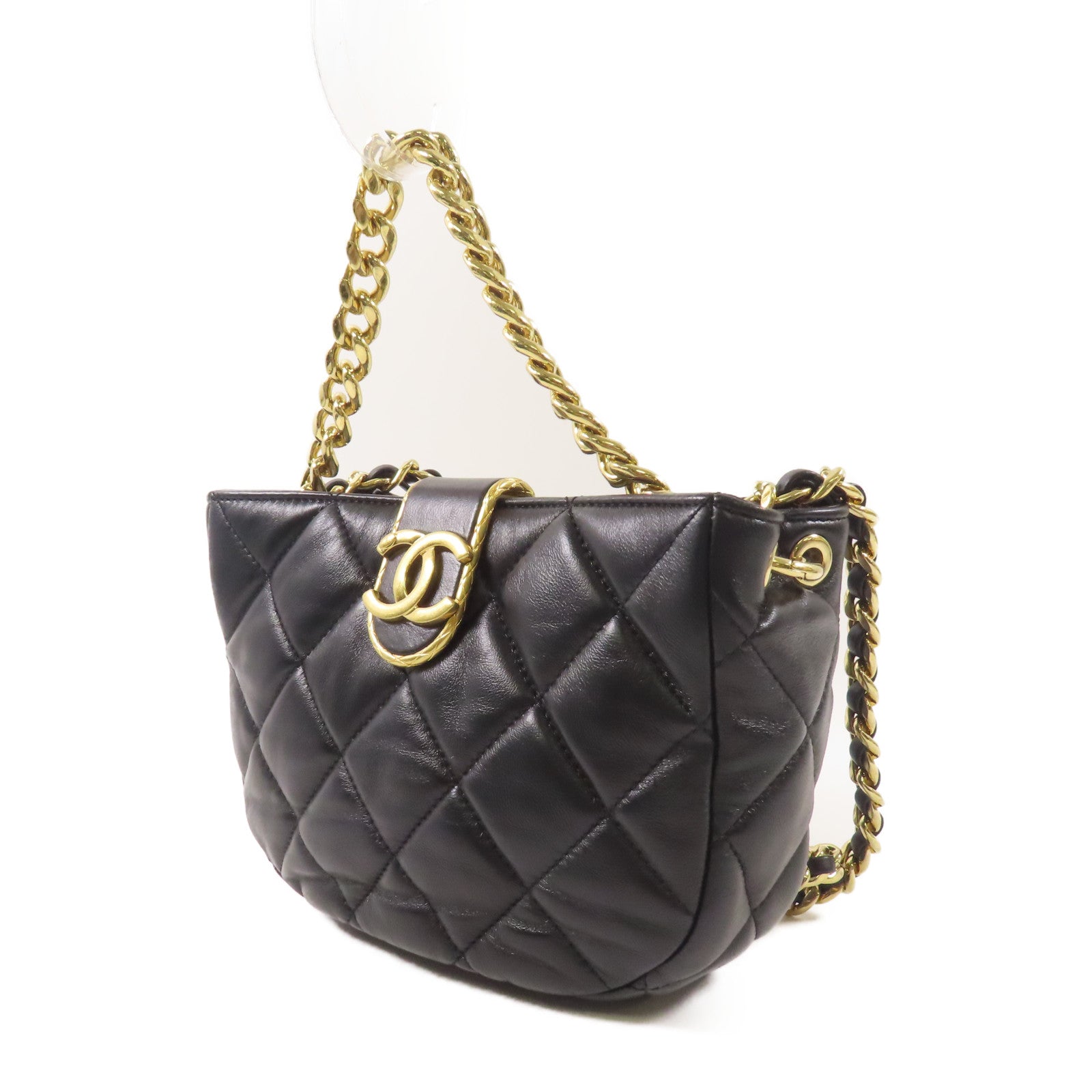 CHANEL【激減優惠】 羊皮皮革Shoulder Bag金扣鏈帶手挽肩背兩用袋