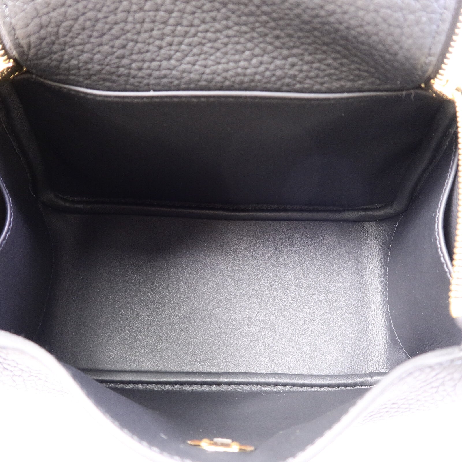 HERMES Clemence皮革Mini Lindy手挽肩背兩用袋Noir