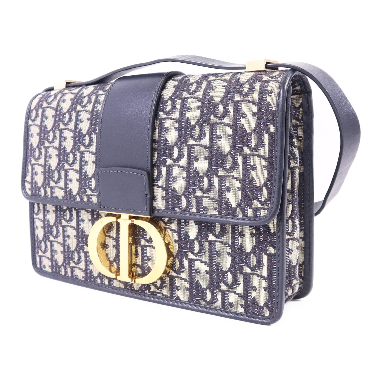 Dior 帆布Montaigne金扣肩背袋