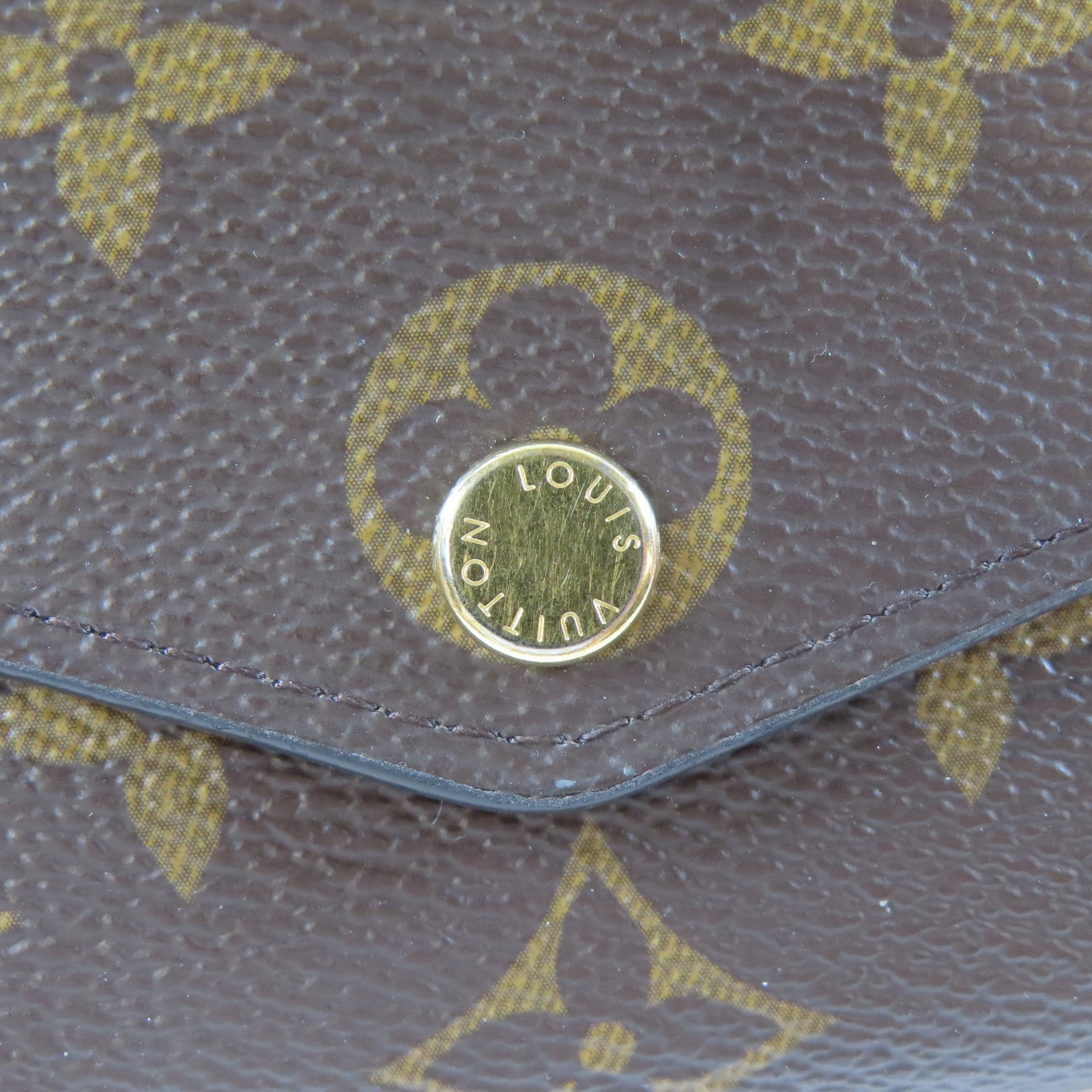 LOUIS VUITTON Monogram Wallet金扣啪鈕長錢包啡色