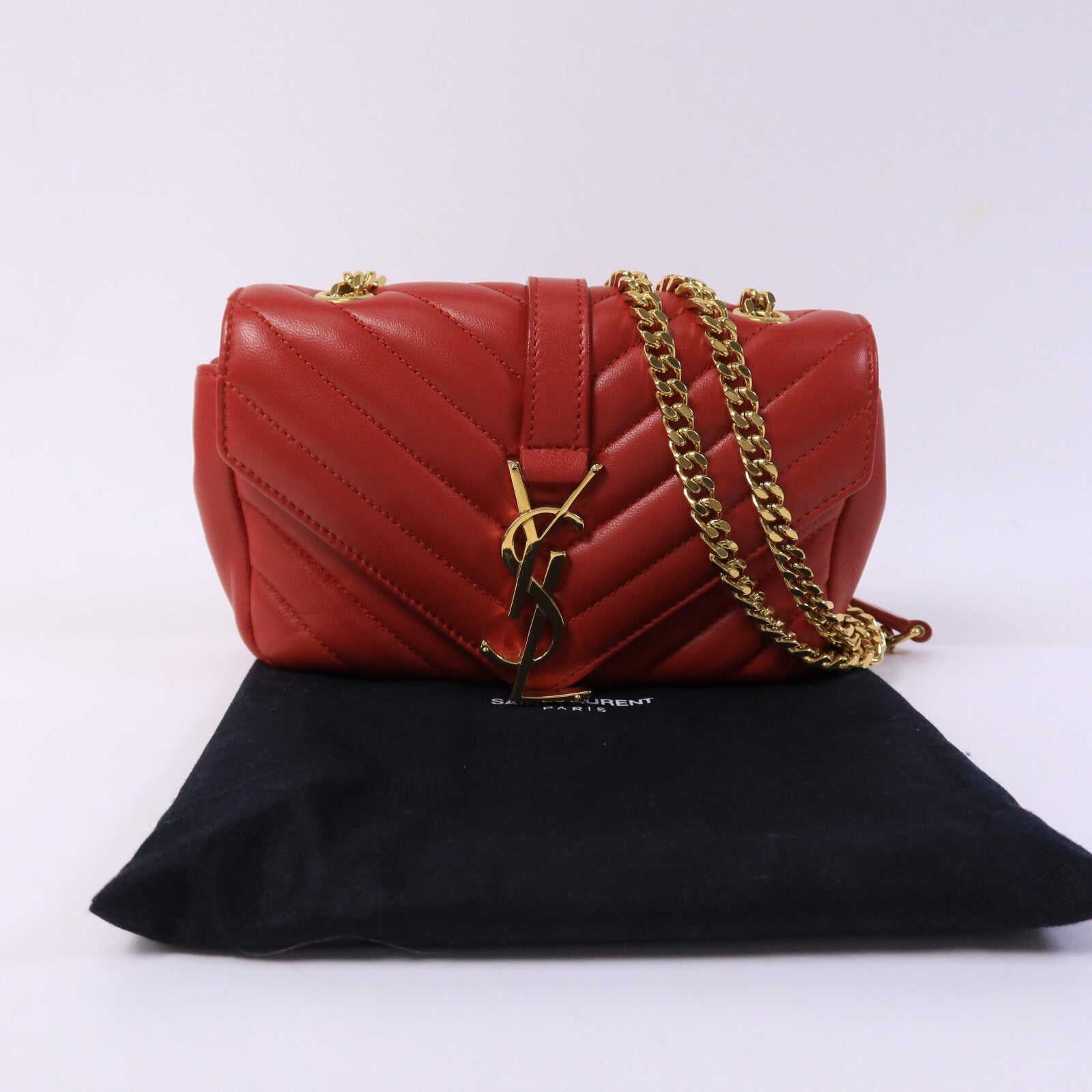 SAINT LAURENT 牛皮皮革Classic Baby鏈帶肩背袋