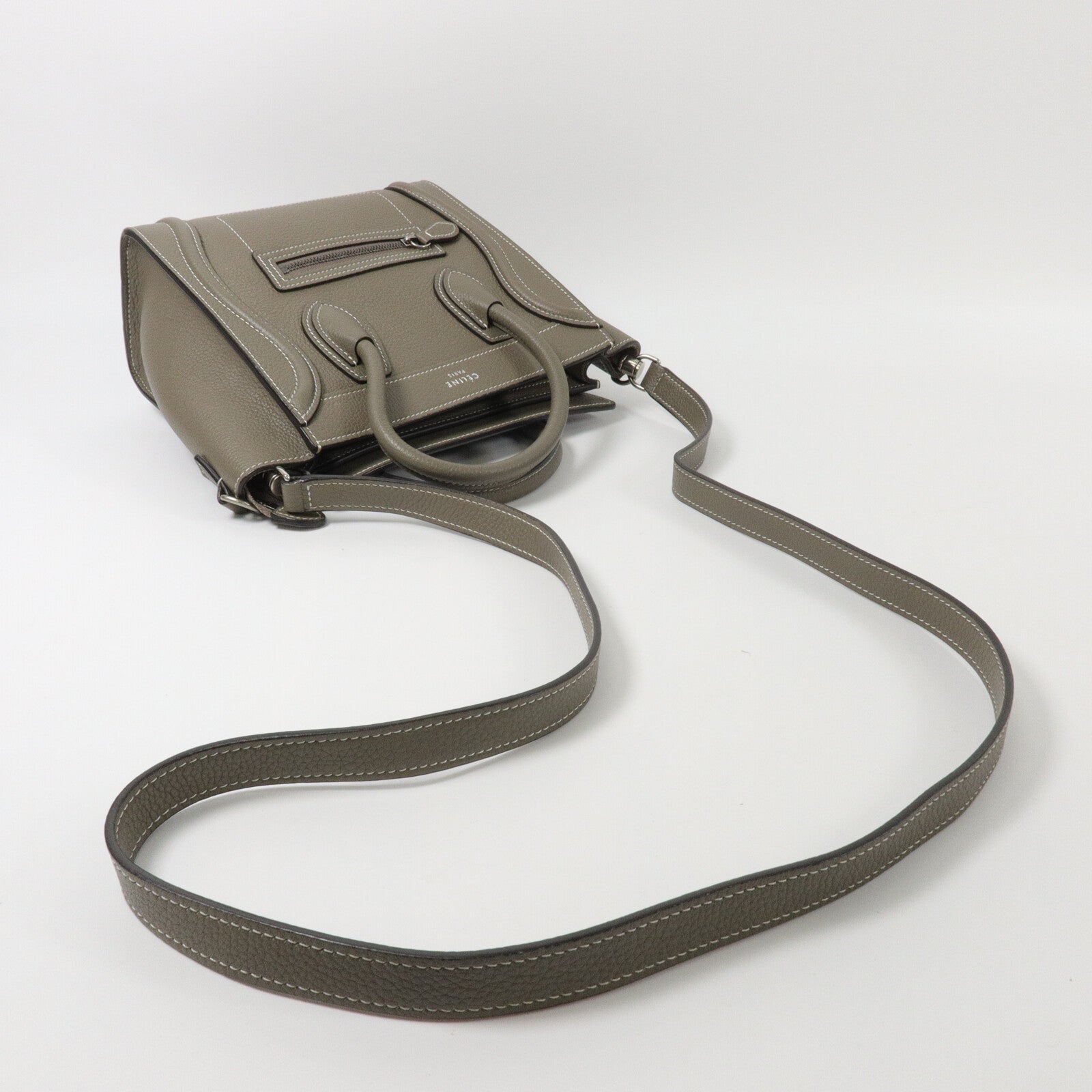 CELINE 牛皮皮革Nano Luggage手挽肩背兩用袋