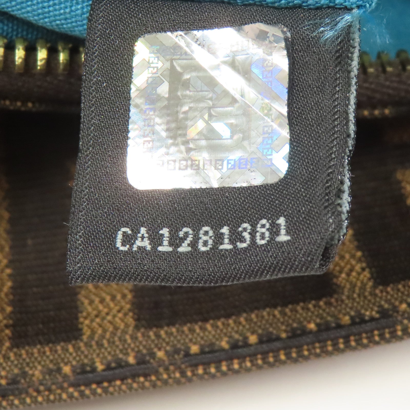 FENDI GHW Mia Tote Bag Shoulder Bag Canvas Brown/Green