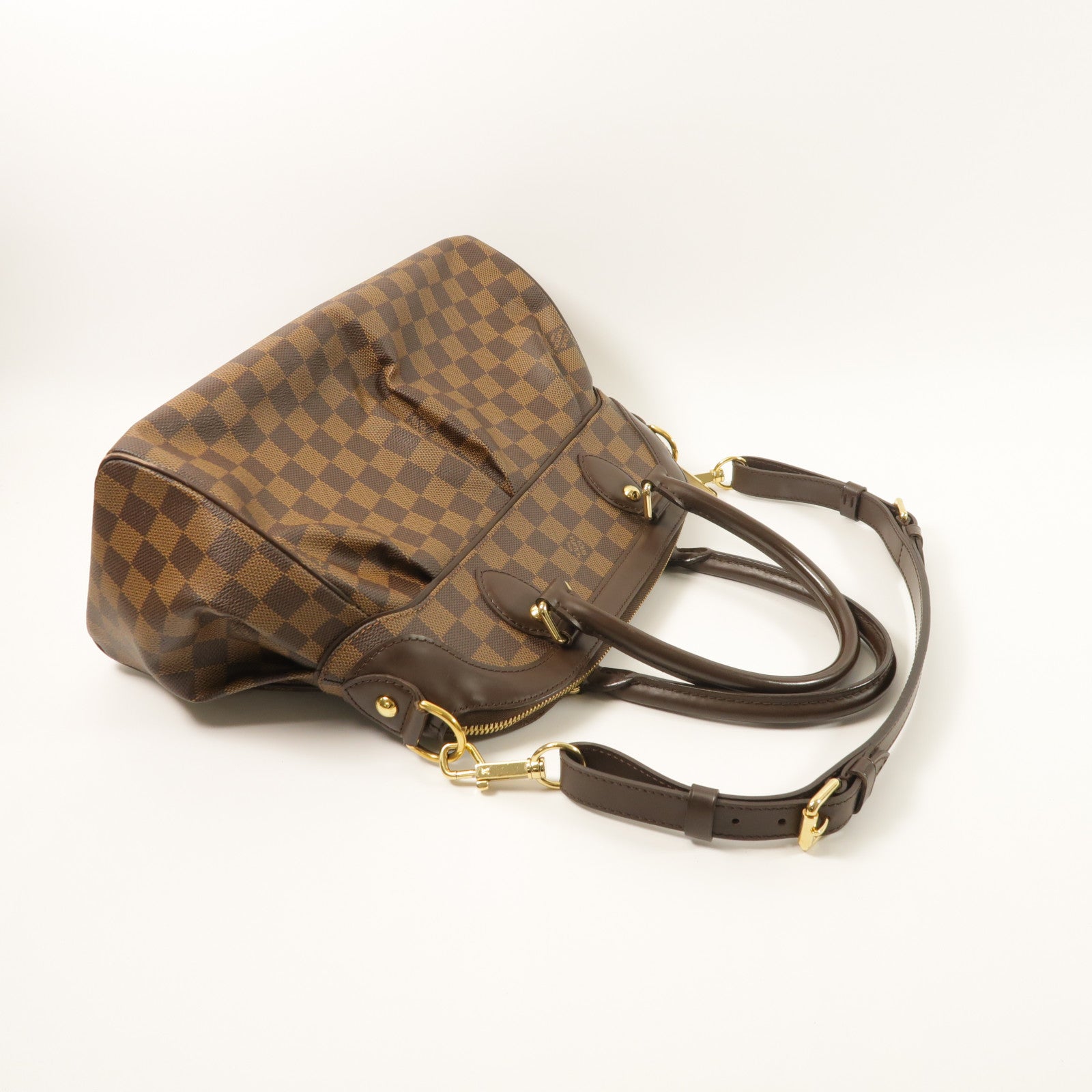 LOUIS VUITTON Damier Trevi PM金扣手挽肩背兩用袋
