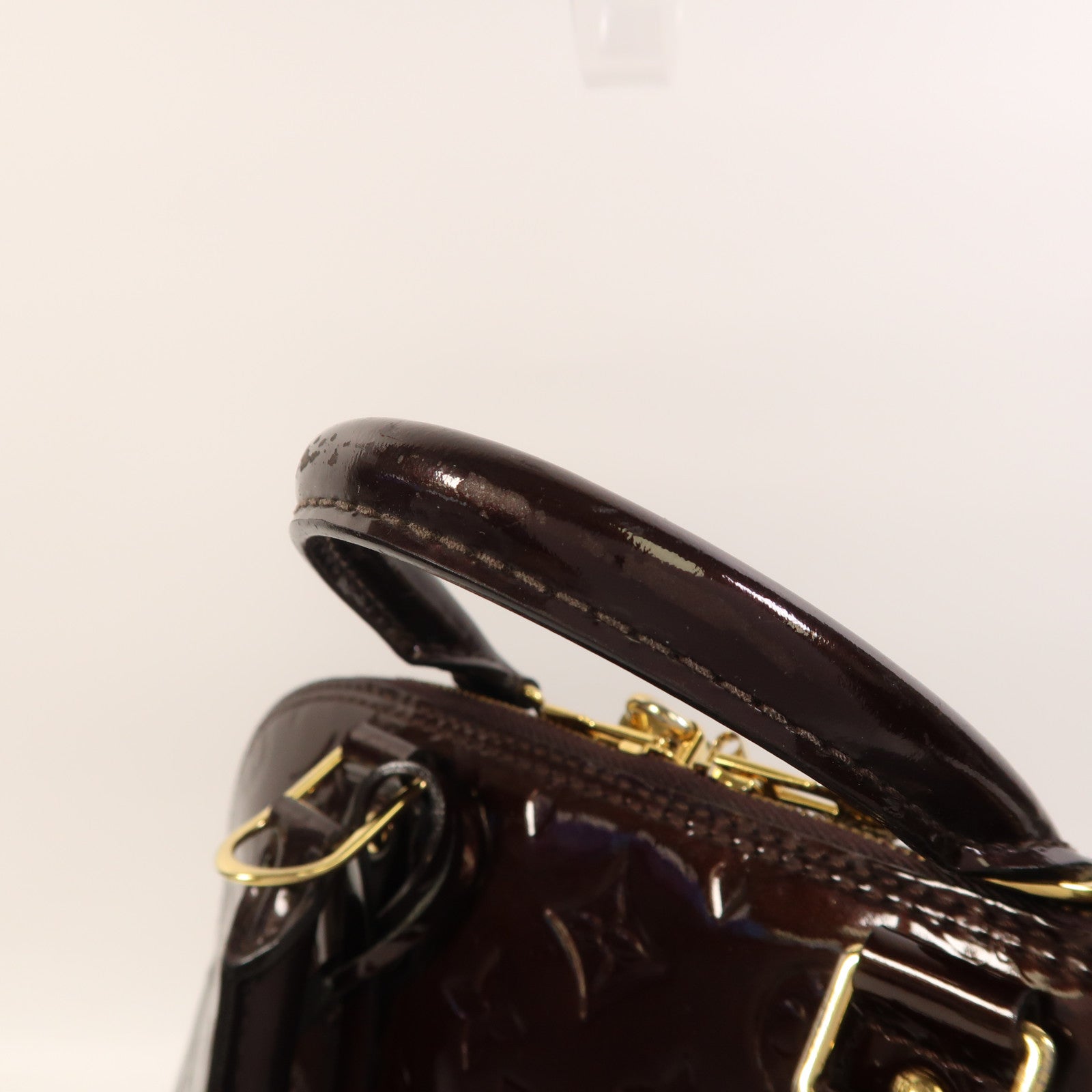 LOUIS VUITTON Monogram Vernis Alma PM金扣手挽袋