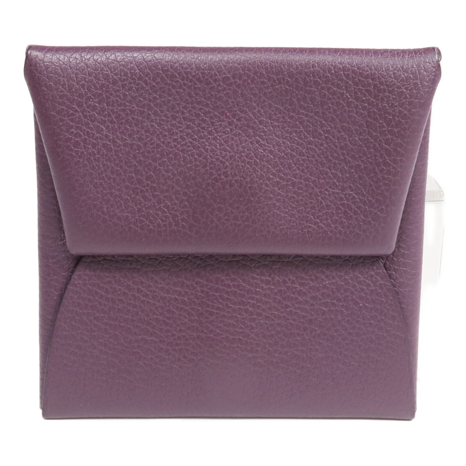 HERMES Chevre皮革Bastia銀扣零錢包Anemone