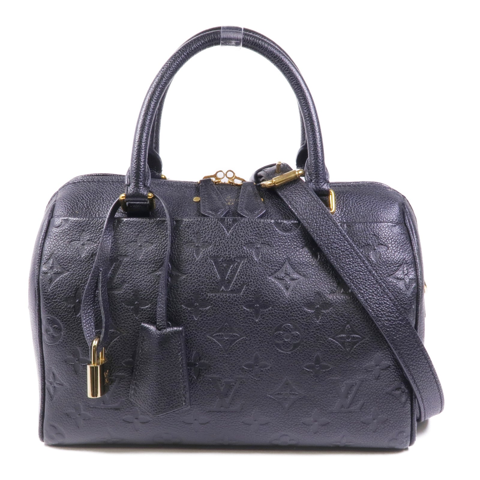 LOUIS VUITTON Monogram Empreinte Speedy Bandouliere 25金扣手挽肩背兩用袋