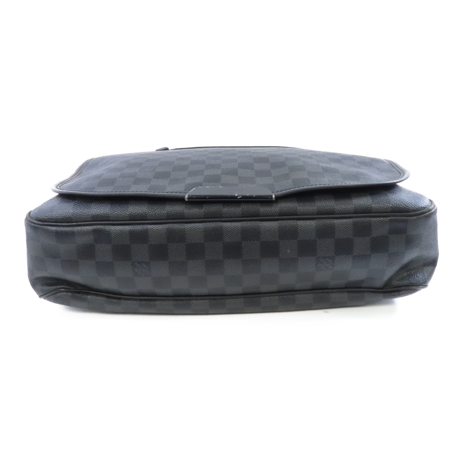 LOUIS VUITTON 【激減優惠】Damier Graphite Daniel GM銀扣肩背袋黑色/灰色