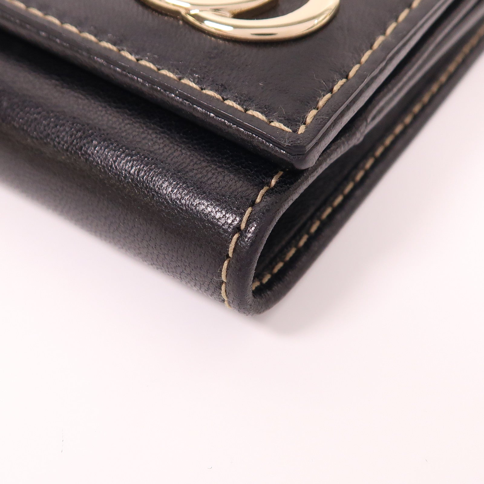 GUCCI 【激減優惠】牛皮皮革Wallet銀扣錢包