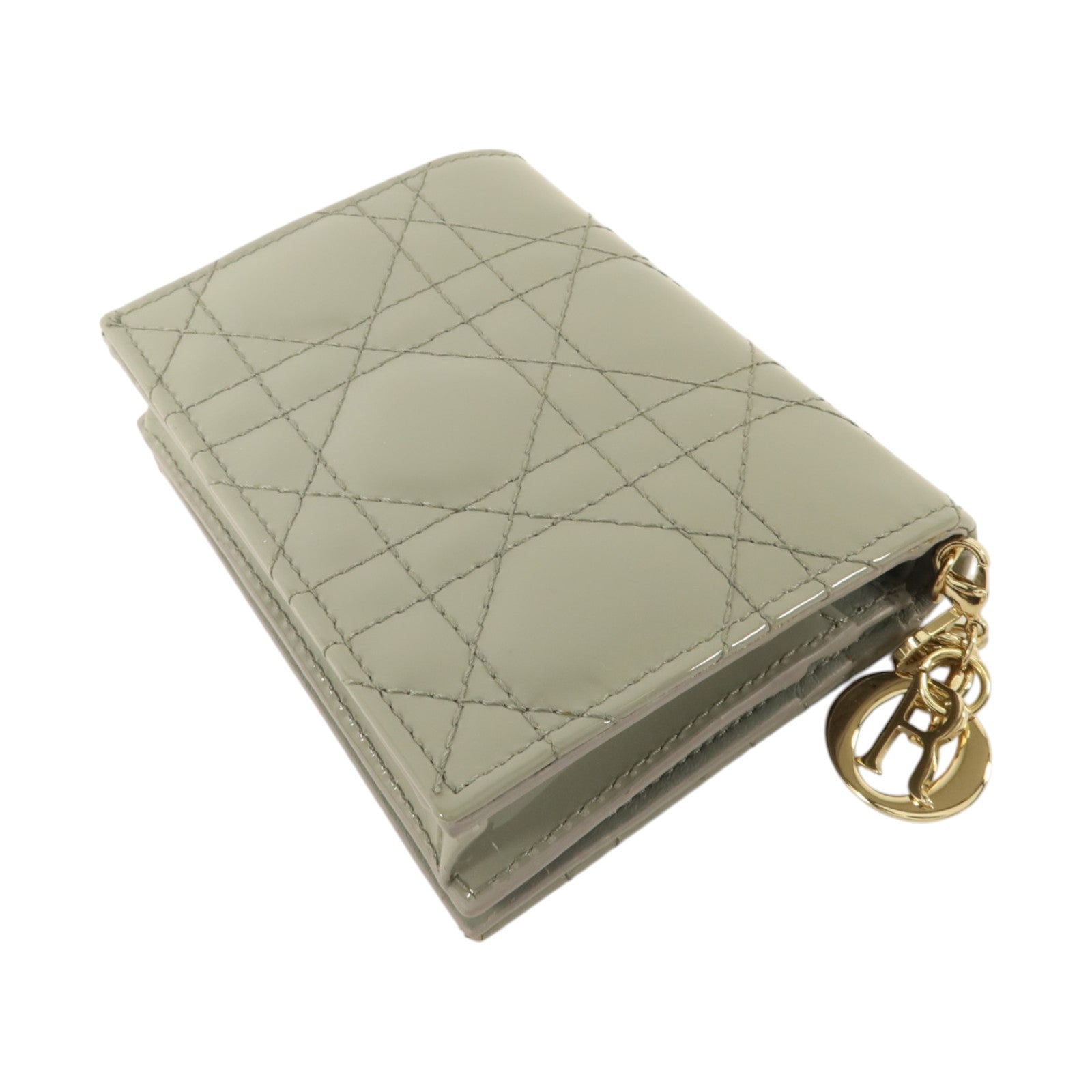 Dior 漆皮皮革Gardenia Wallet金扣錢包