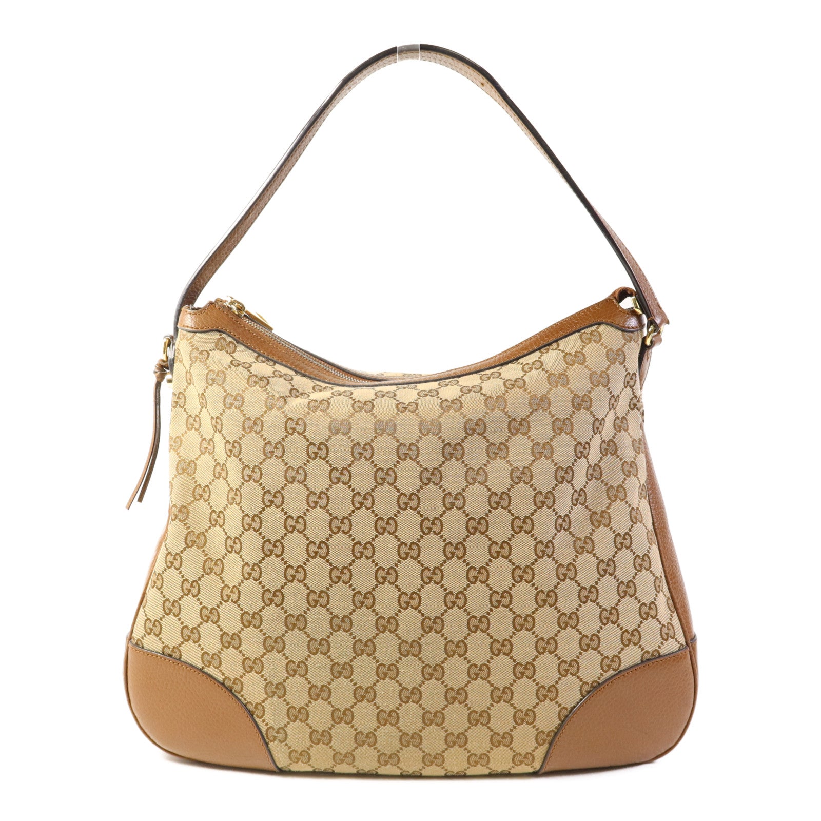 GUCCI 帆布/皮革Bree Micro Hobo金扣肩背袋