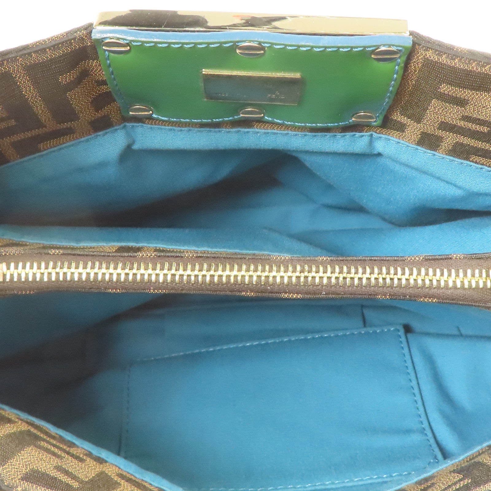 FENDI 帆布Mia Tote Bag金扣肩背袋