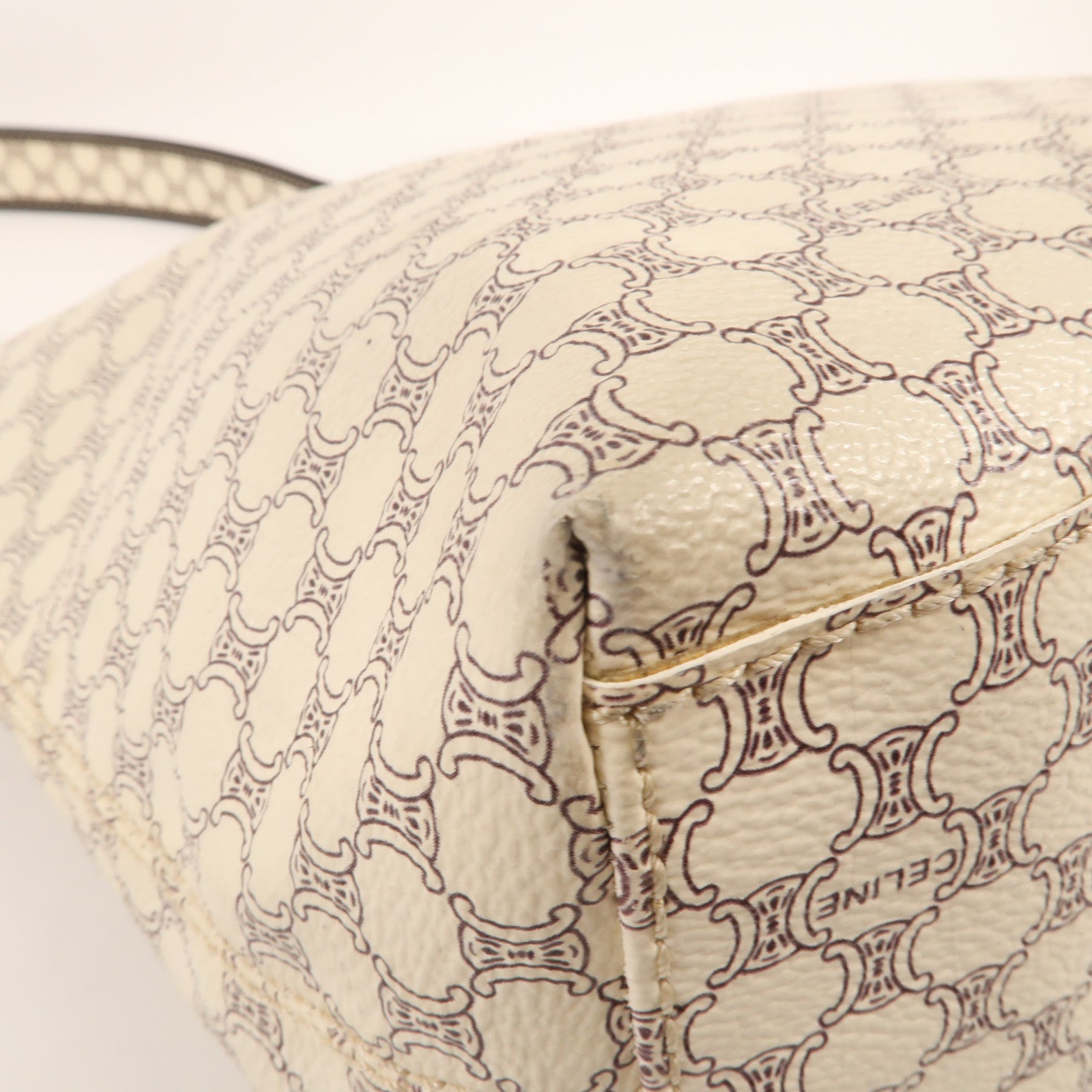 CELINE 帆布Vitage Shoulder Bag金扣肩背袋