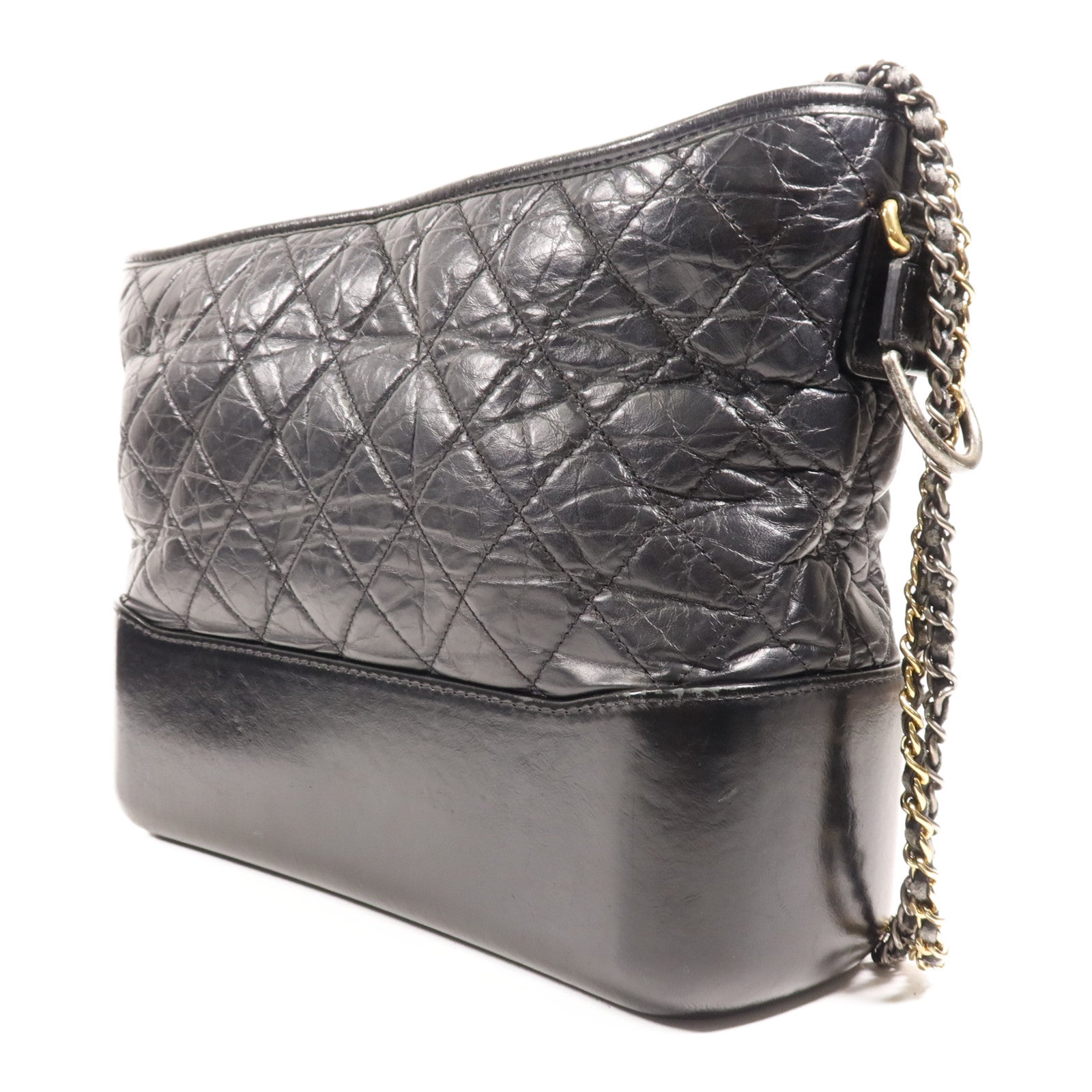 CHANEL 牛皮皮革Gabrielle Medium鏈帶肩背袋