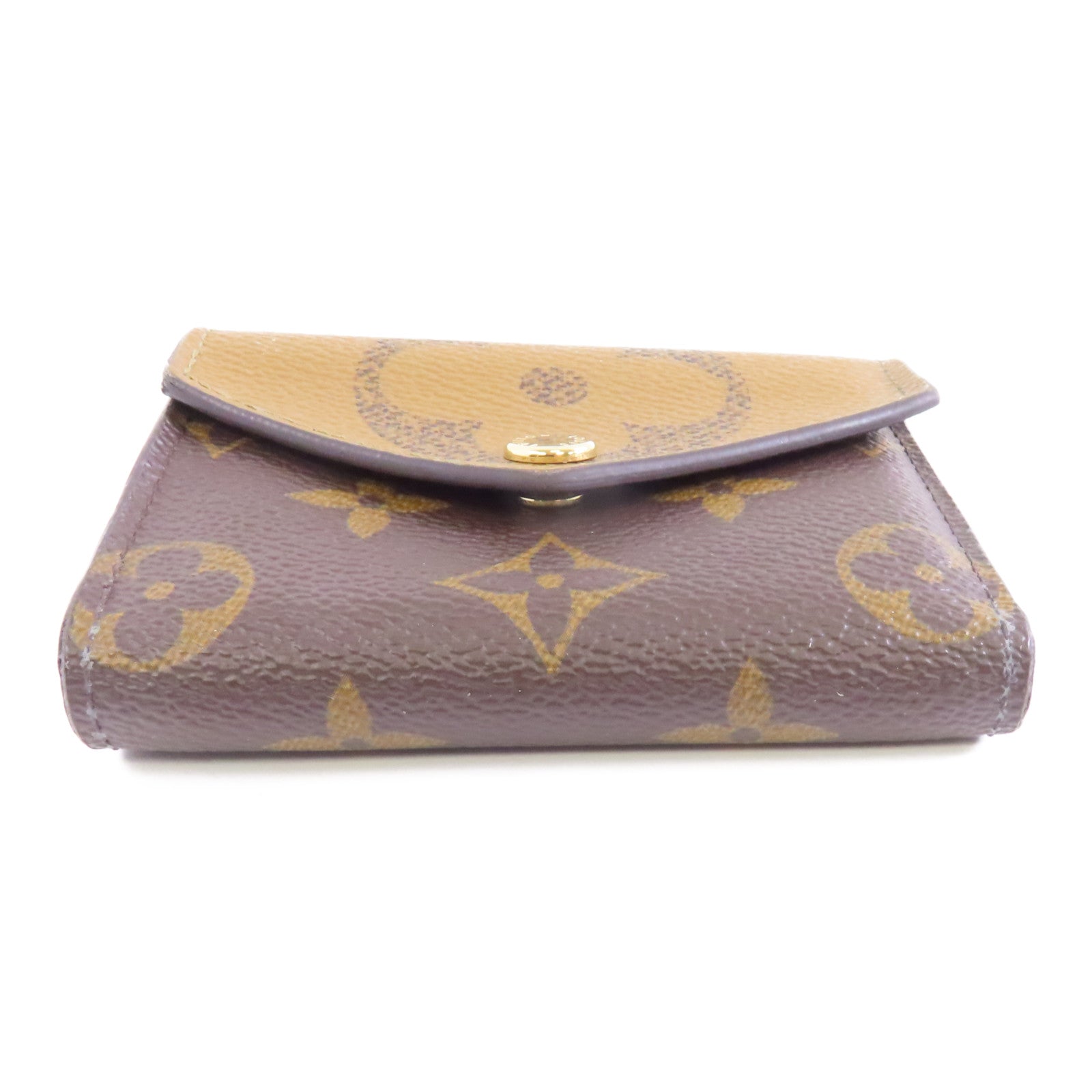 LOUIS VUITTON Monogram Giant Reverse Wallet金扣錢包棕色