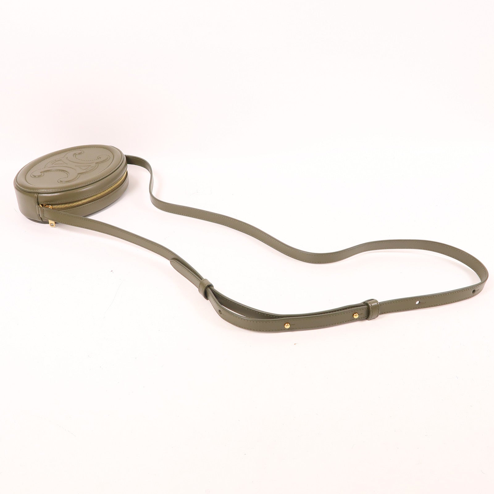 CELINE 牛皮皮革Oval金扣肩背袋