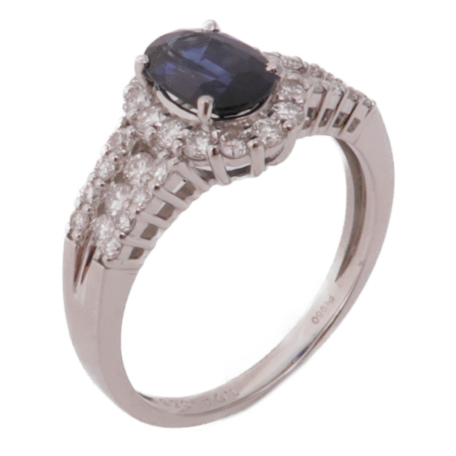 JEWELRY PT950鉑金Sapphire Diamond Ring鑽石戒指US#6