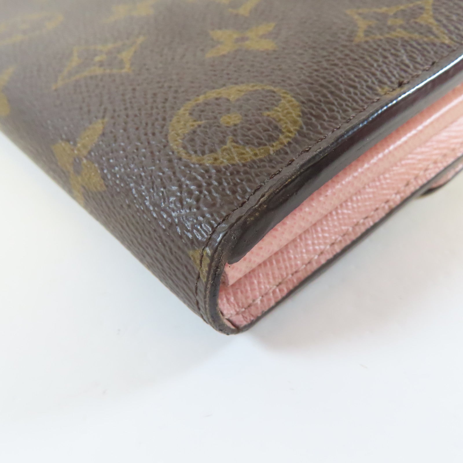 LOUIS VUITTON Monogram Wallet金扣啪鈕長錢包啡色