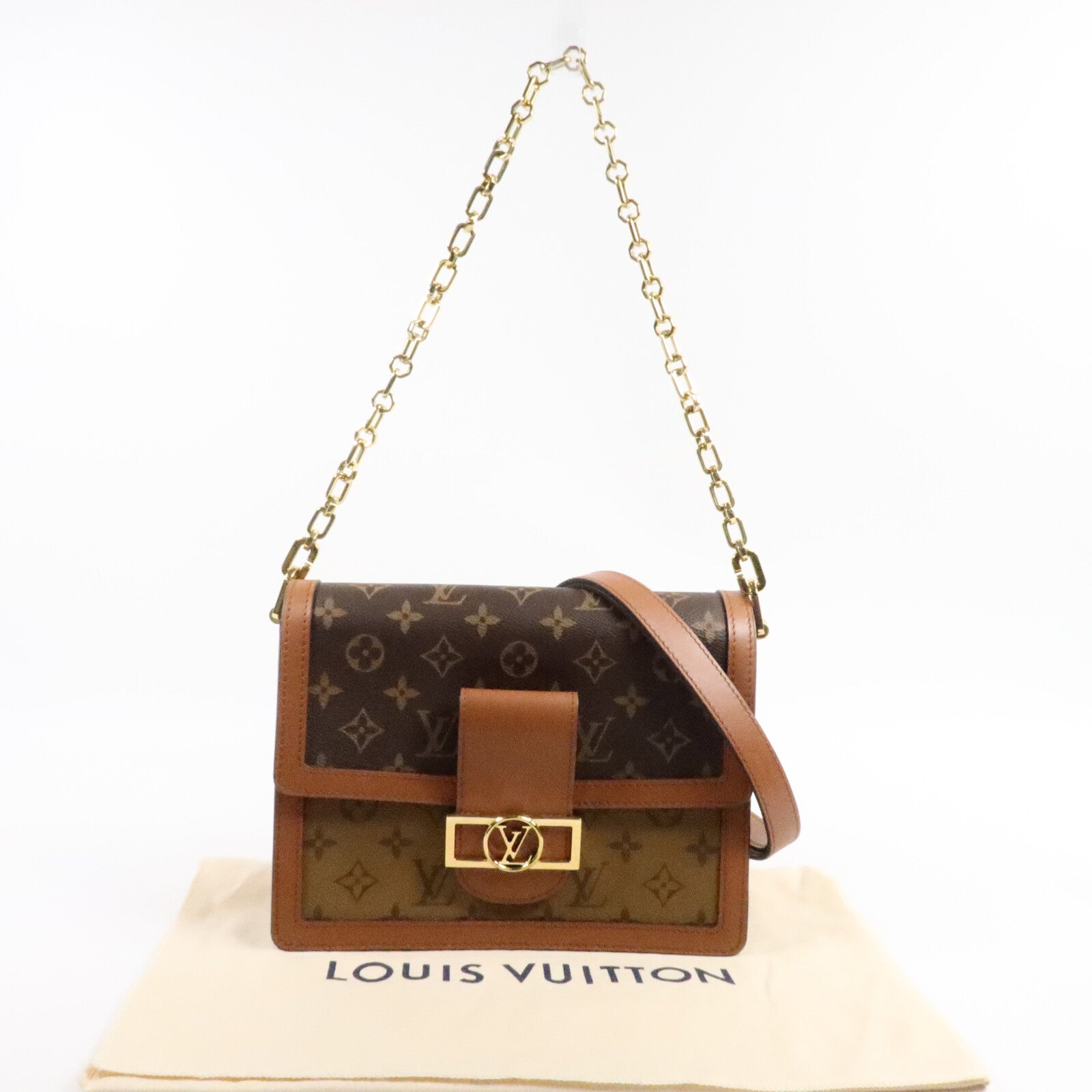 LOUIS VUITTON Monogram Reverse Dauphine MM肩背袋