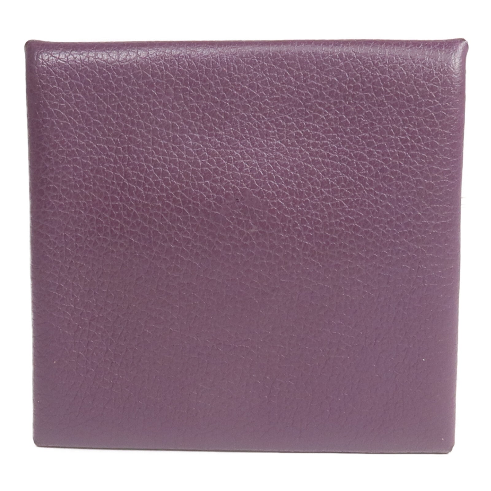 HERMES Chevre皮革Bastia銀扣零錢包Anemone