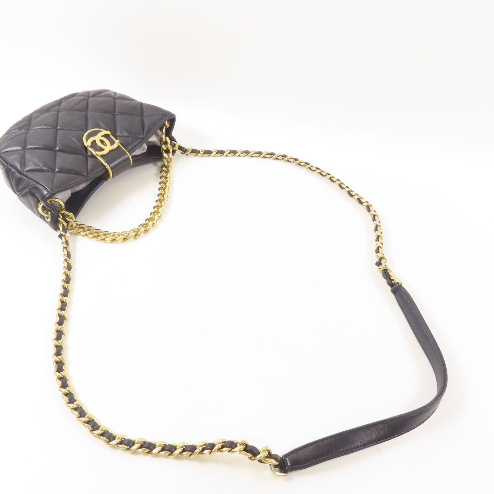CHANEL【激減優惠】 羊皮皮革Shoulder Bag金扣鏈帶手挽肩背兩用袋