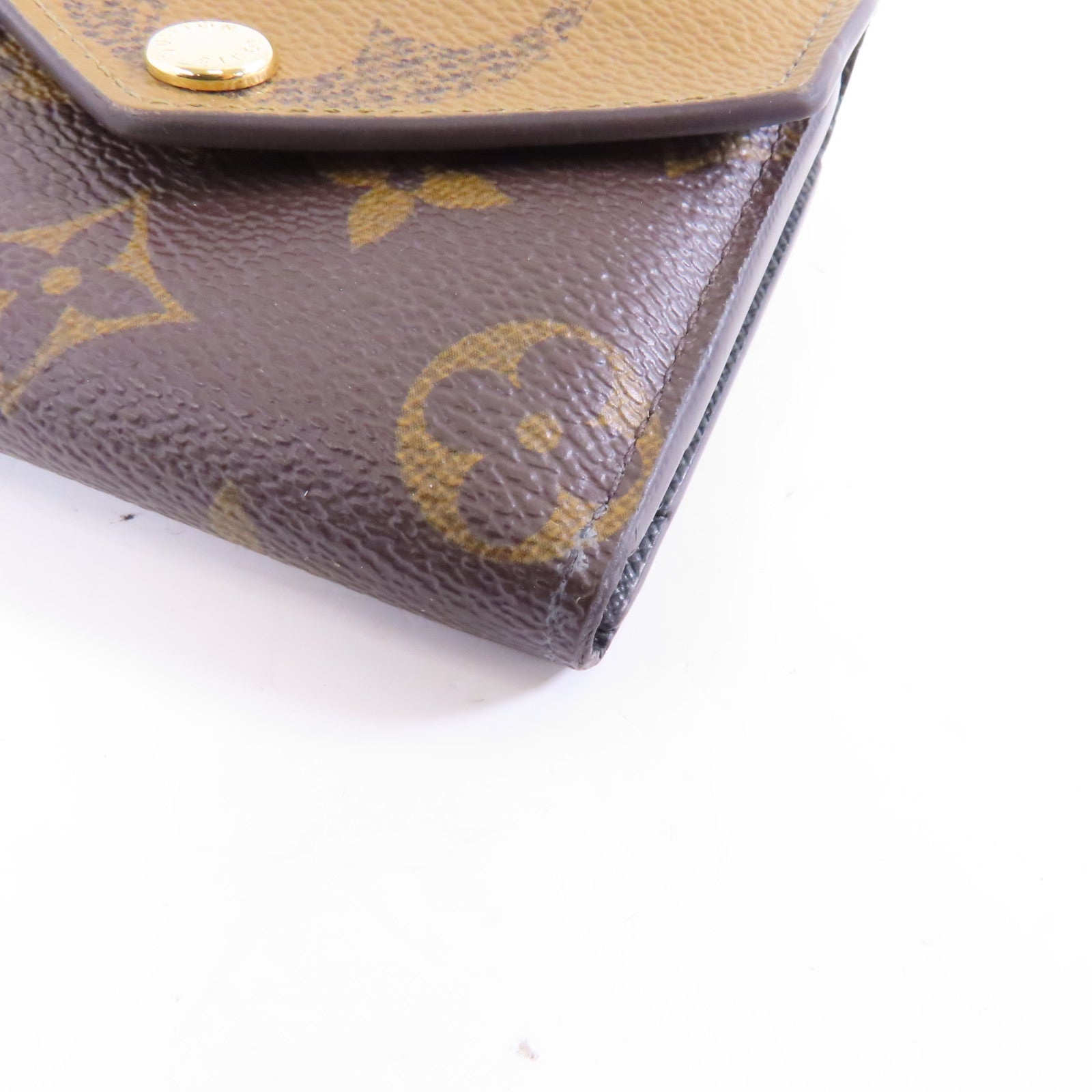 LOUIS VUITTON Monogram Giant Reverse Wallet金扣錢包棕色