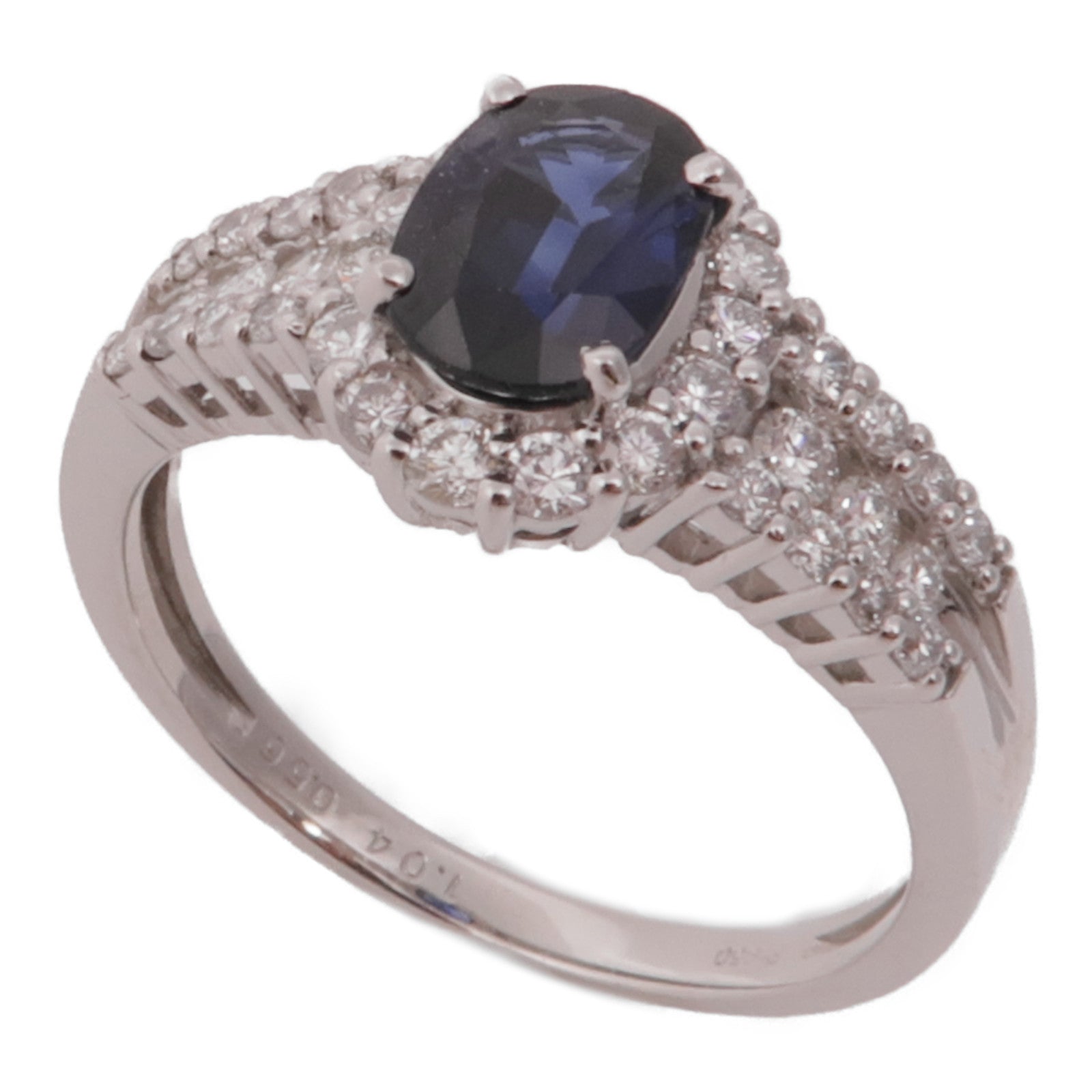 JEWELRY PT950鉑金Sapphire Diamond Ring鑽石戒指US#6