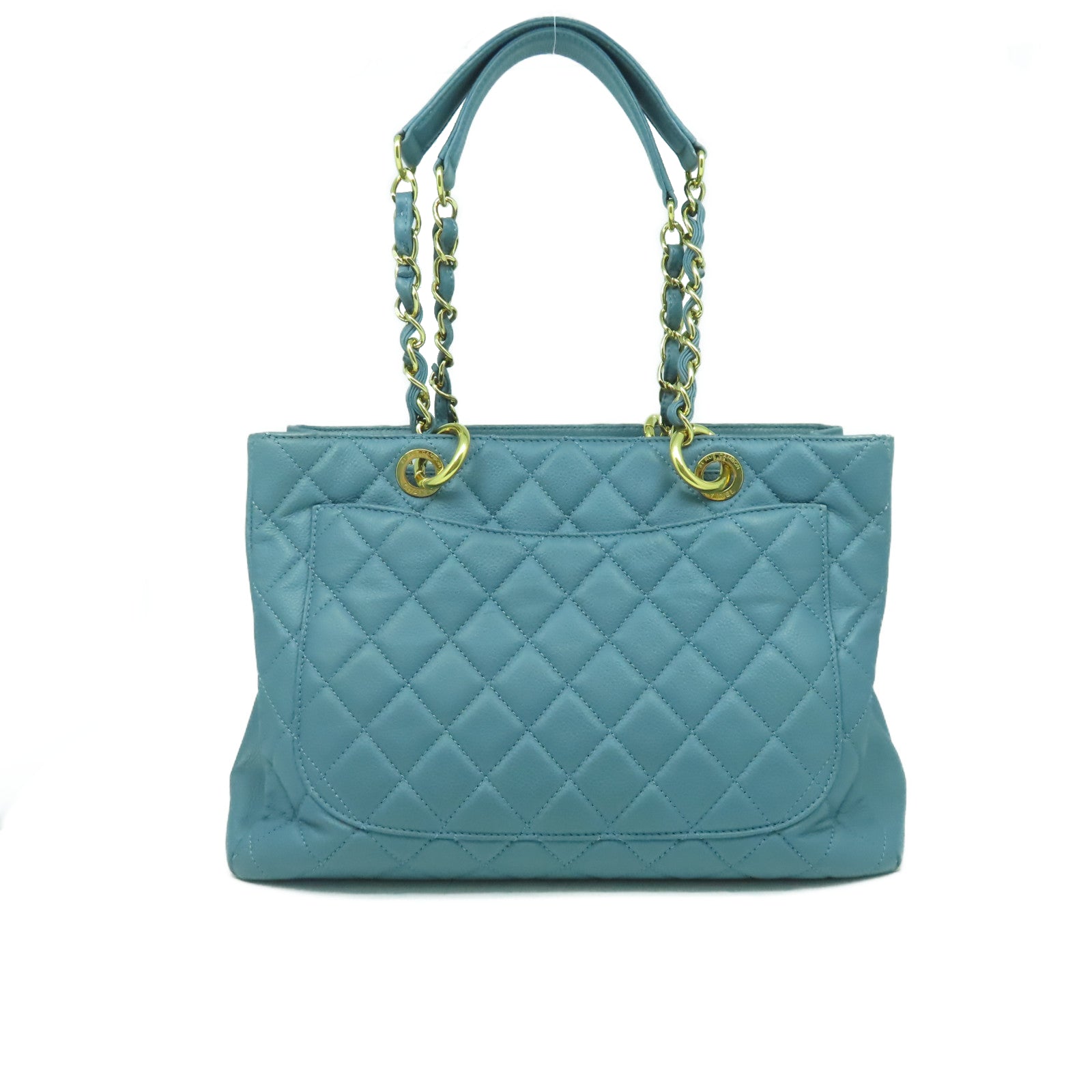 CHANEL 【激減優惠】Caviar皮革Shoulder Bag金扣鏈帶肩背袋藍色
