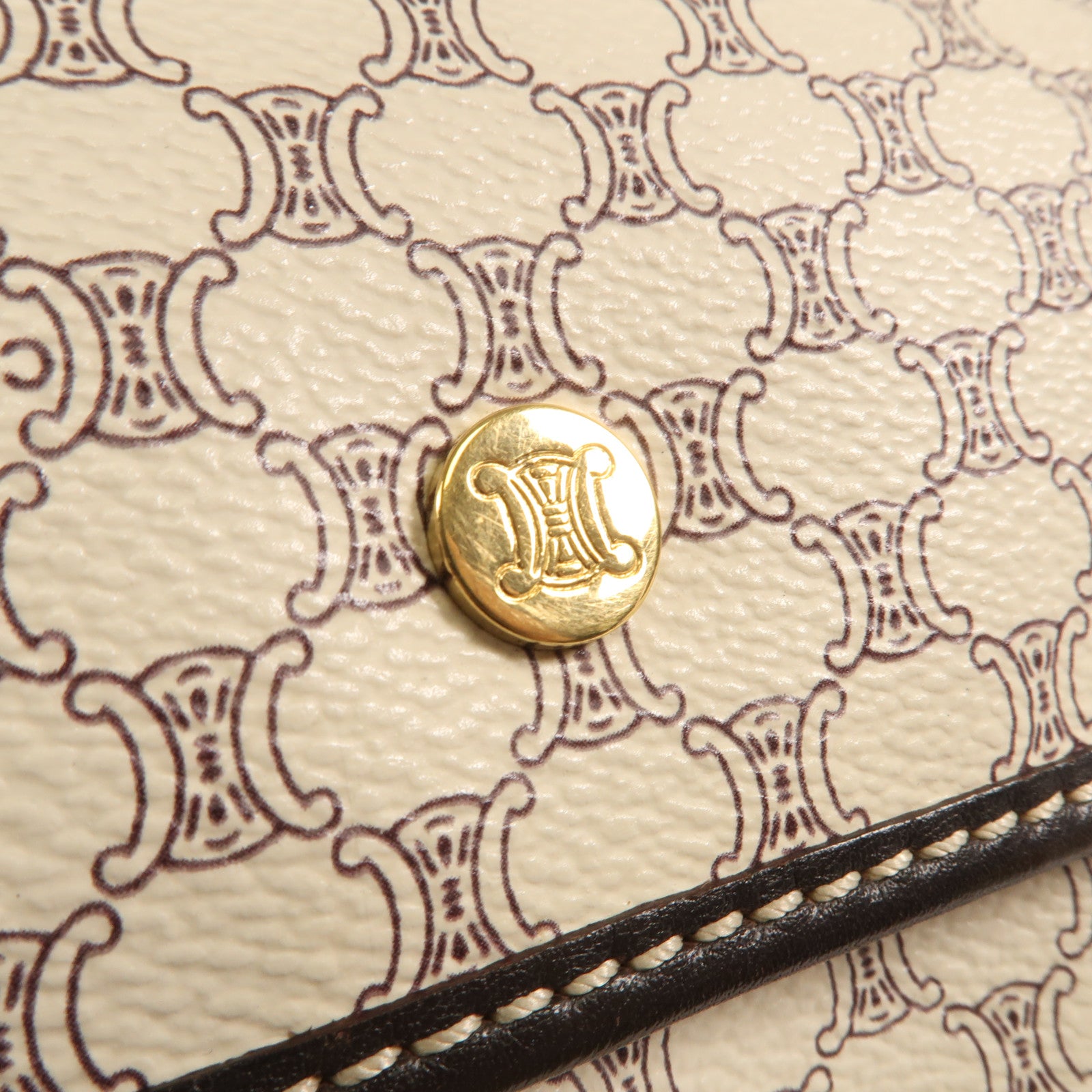 CELINE 帆布Vitage Shoulder Bag金扣肩背袋