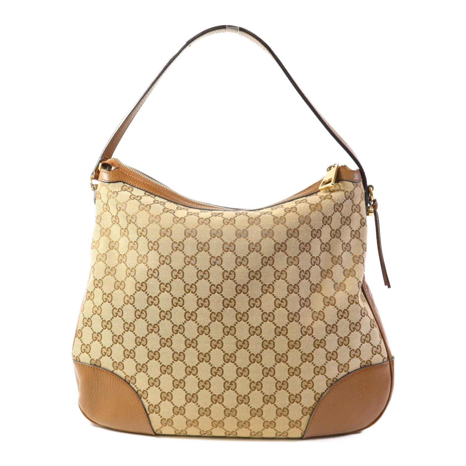 GUCCI 帆布/皮革Bree Micro Hobo金扣肩背袋